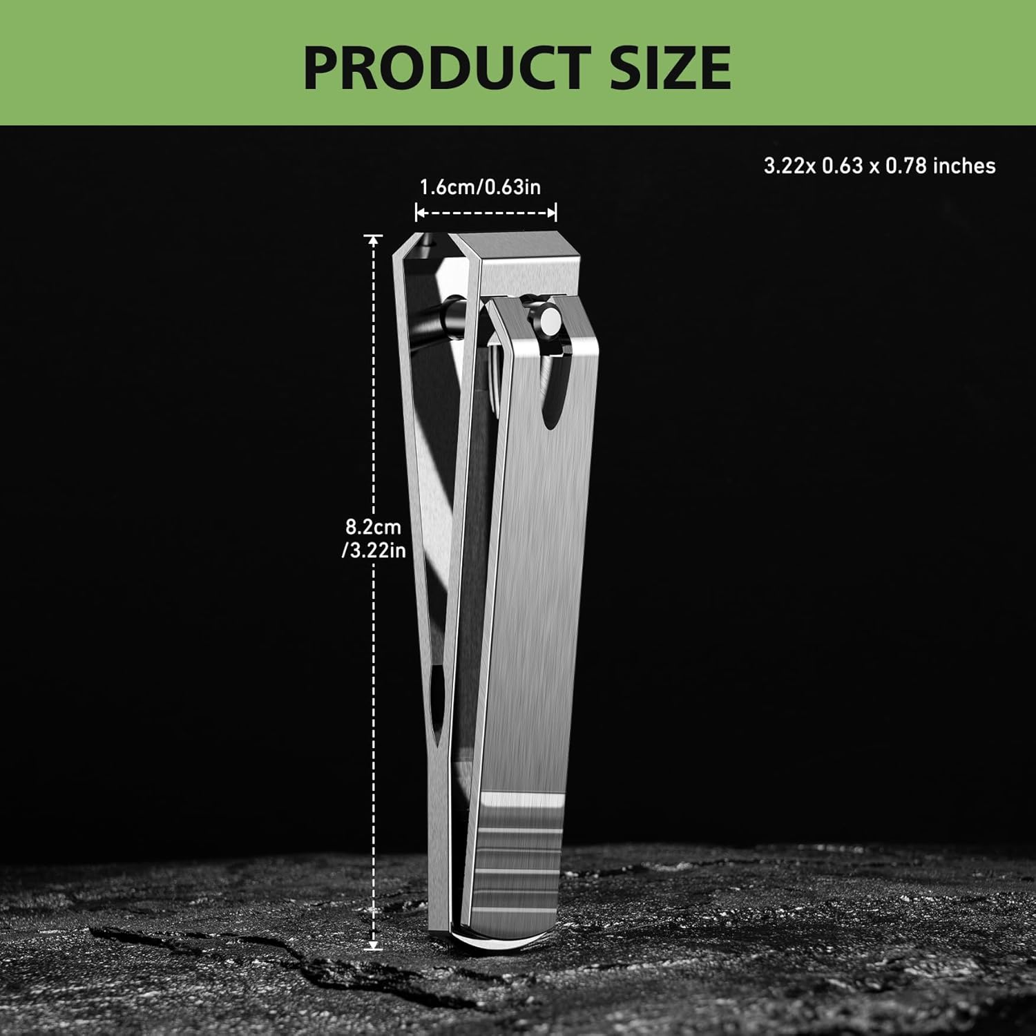 Heavy Duty Straight Blade Nail Clippers for Thick Toenails, Professional Stainless Steel Fingernail Toenail Clippers Trimmers - Thick Wide Jaw Toe Nail Clippings for Seniors, Men & Women - Silver - Image 7