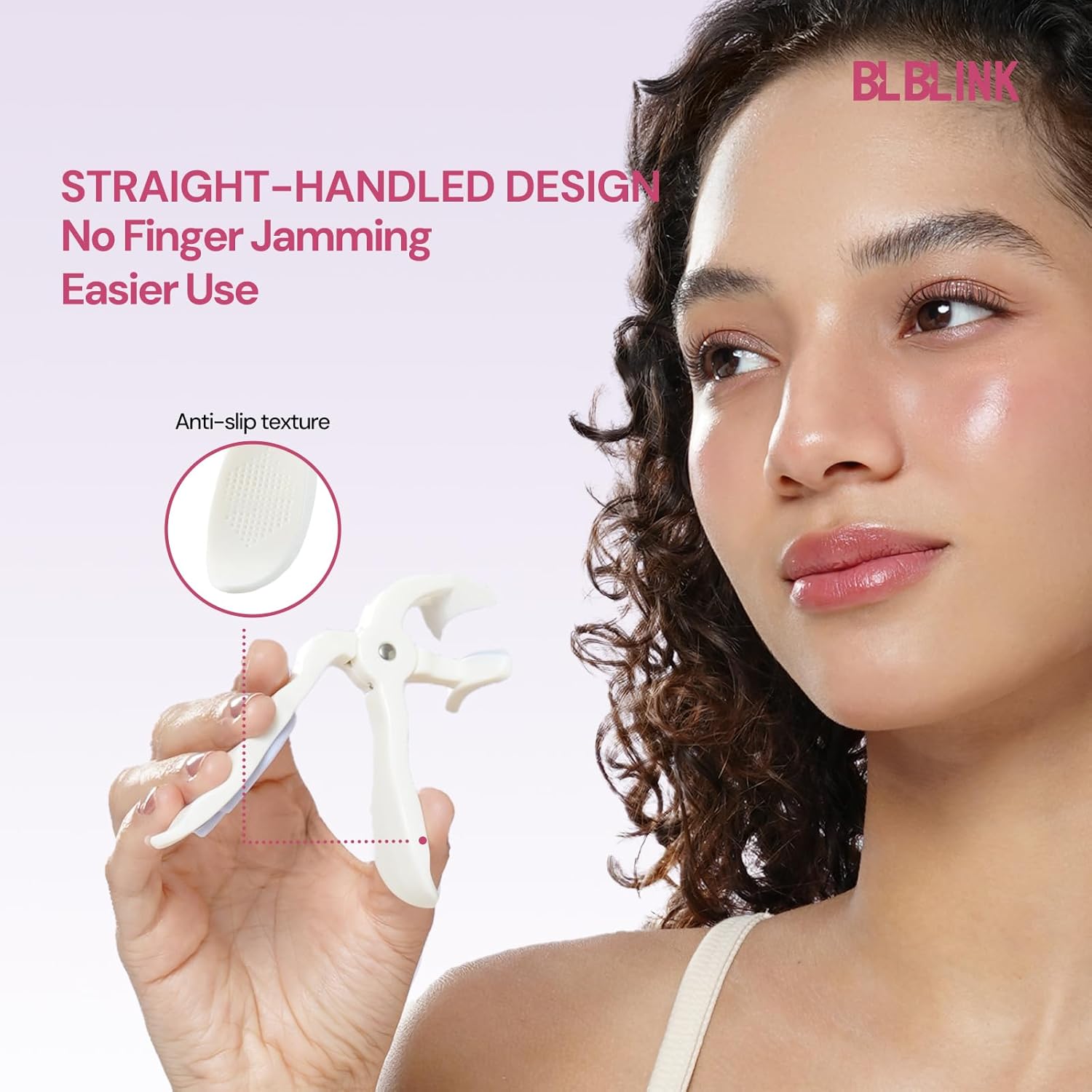 Innovative Straight-Handle Wide-Angle Comb Eyelash Curler with Silicone Refill Pads,No Pinching or Pulling Makeup Tool for Women, White - Image 7