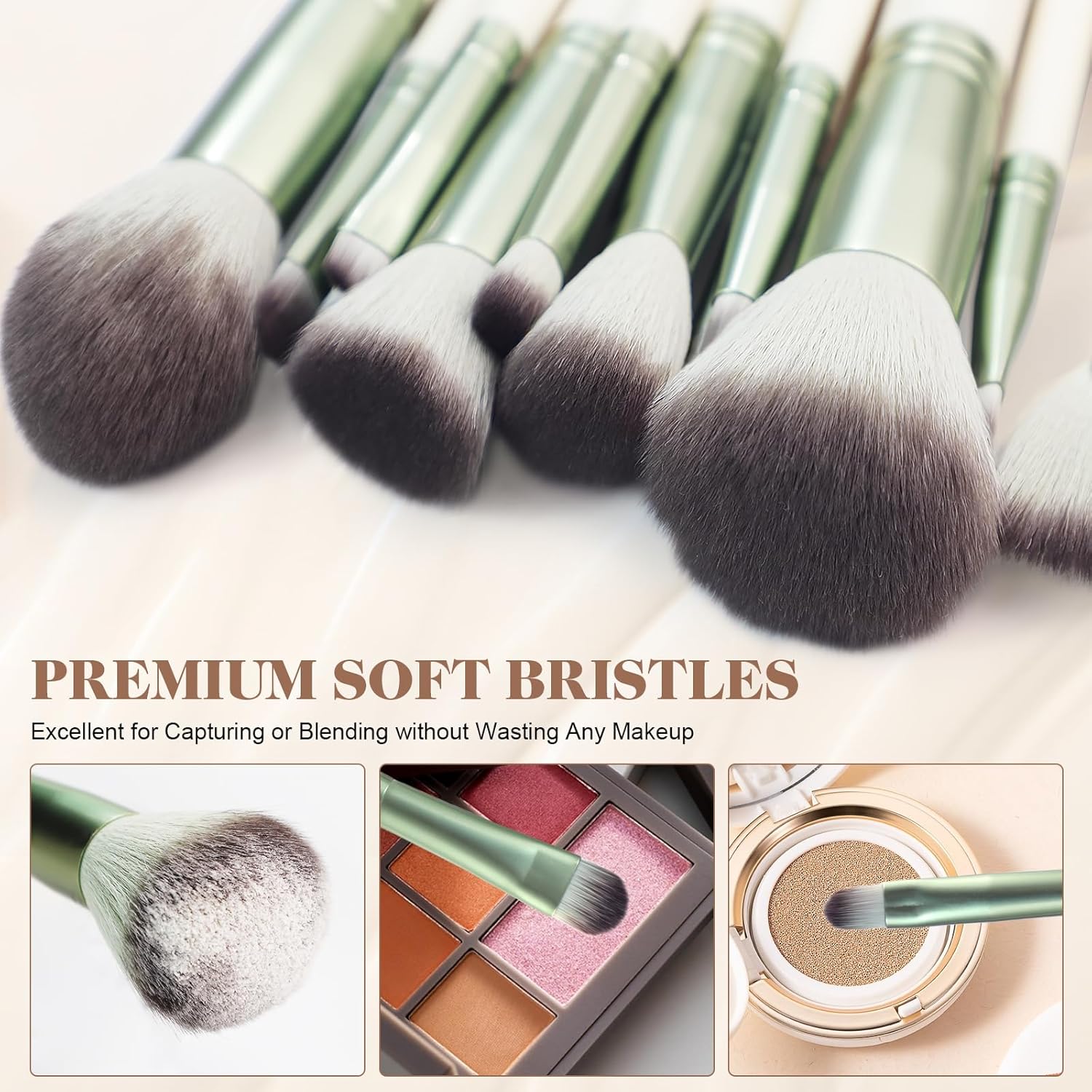 HEYMKGO Makeup Brushes, 12 Pcs Professional Makeup Brush Set Premium Synthetic Foundation Powder Blush Concealer Blending Eyeshadow Lip Eyebrow Make Up Brushes Kit with Travel Bag - Image 5