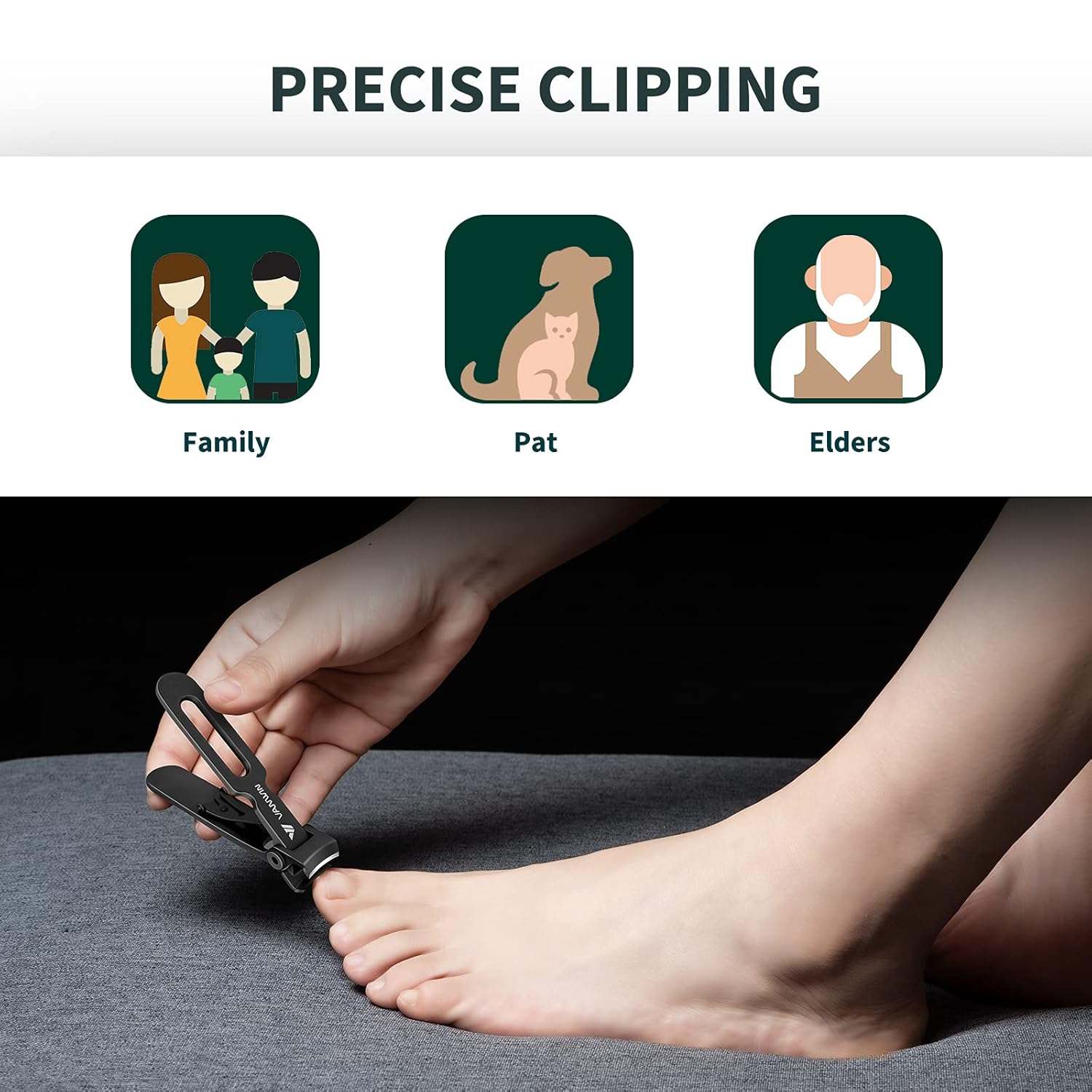 Nail Clippers for Thick Nails, 16mm Wide Jaw Opening Oversized Toenail Clippers Cutter with Sharp Curved Blade and Nail File, Heavy Duty Stainless Steel Fingernail Clippers for Seniors Elderly - Image 6