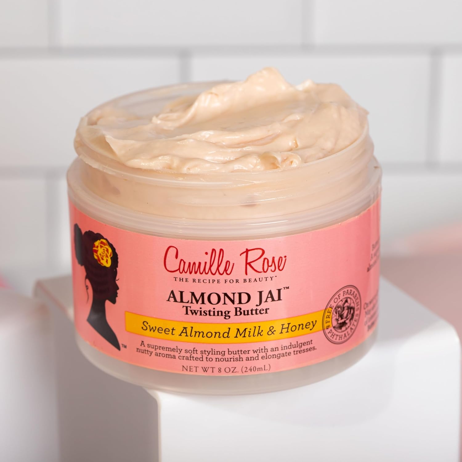 Camille Rose Almond Jai Twisting Hair Styling Butter, with Aloe and Honey, to Soften Smooth and Moisturize, for All Hair Types, 8 oz - Image 5