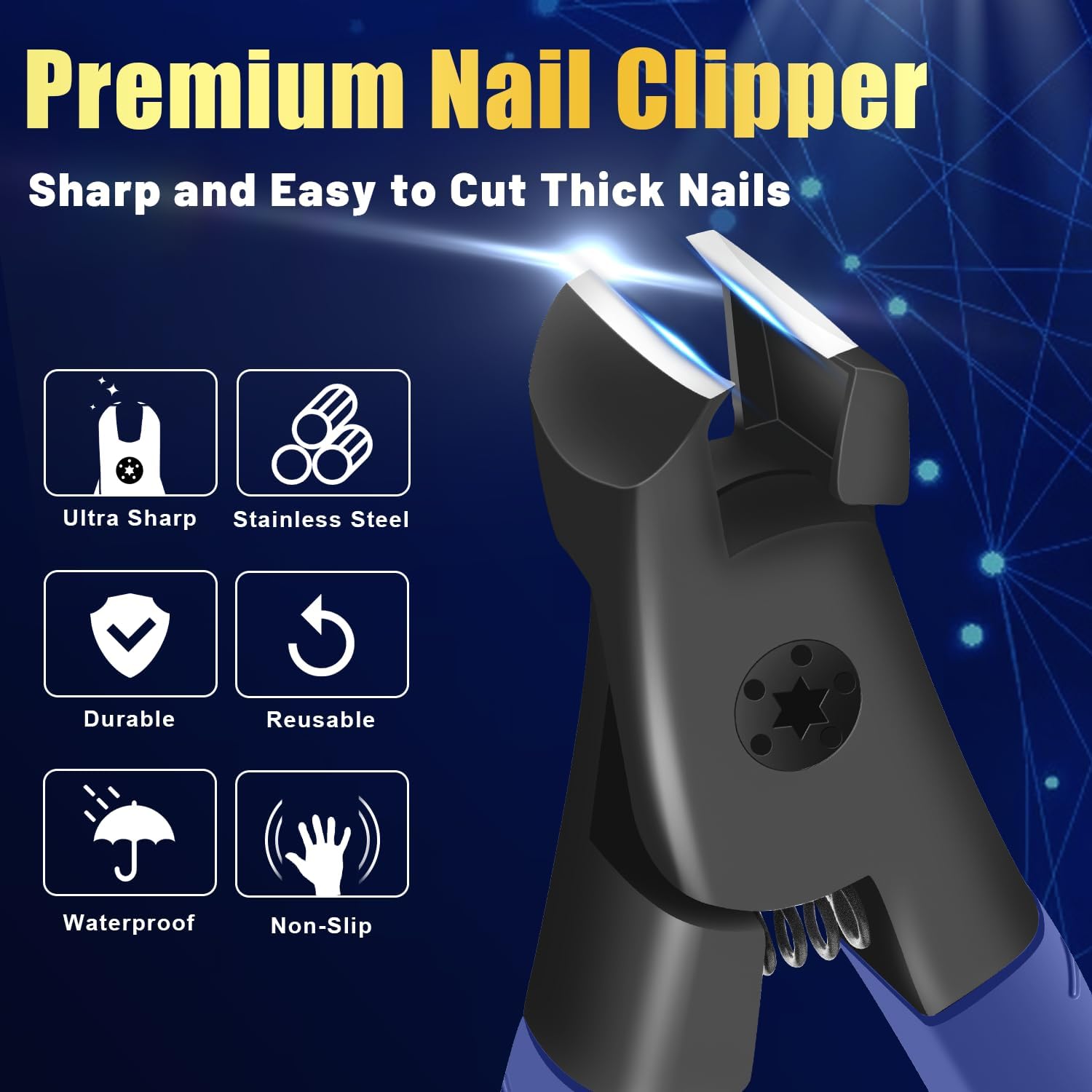Professional Ultra Sharp Nail Clippers for Thick Finger & Toenails - Long Handle, Suitable for Men, Women & Seniors - Image 2