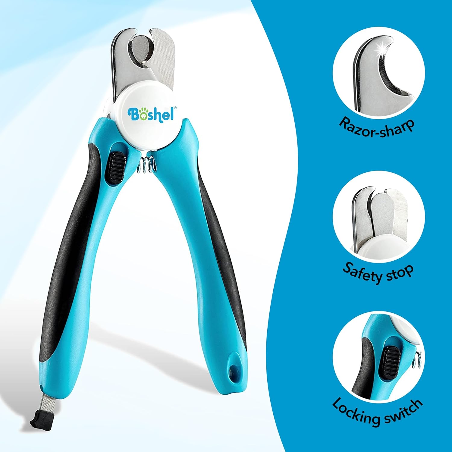 Dog Nail Clippers and Trimmer by Boshel - with Safety Guard to Avoid Over-Cutting Nails & Free Nail File - Razor Sharp Blades - Sturdy Non Slip Handles - for Safe, Professional at Home Grooming - Image 3