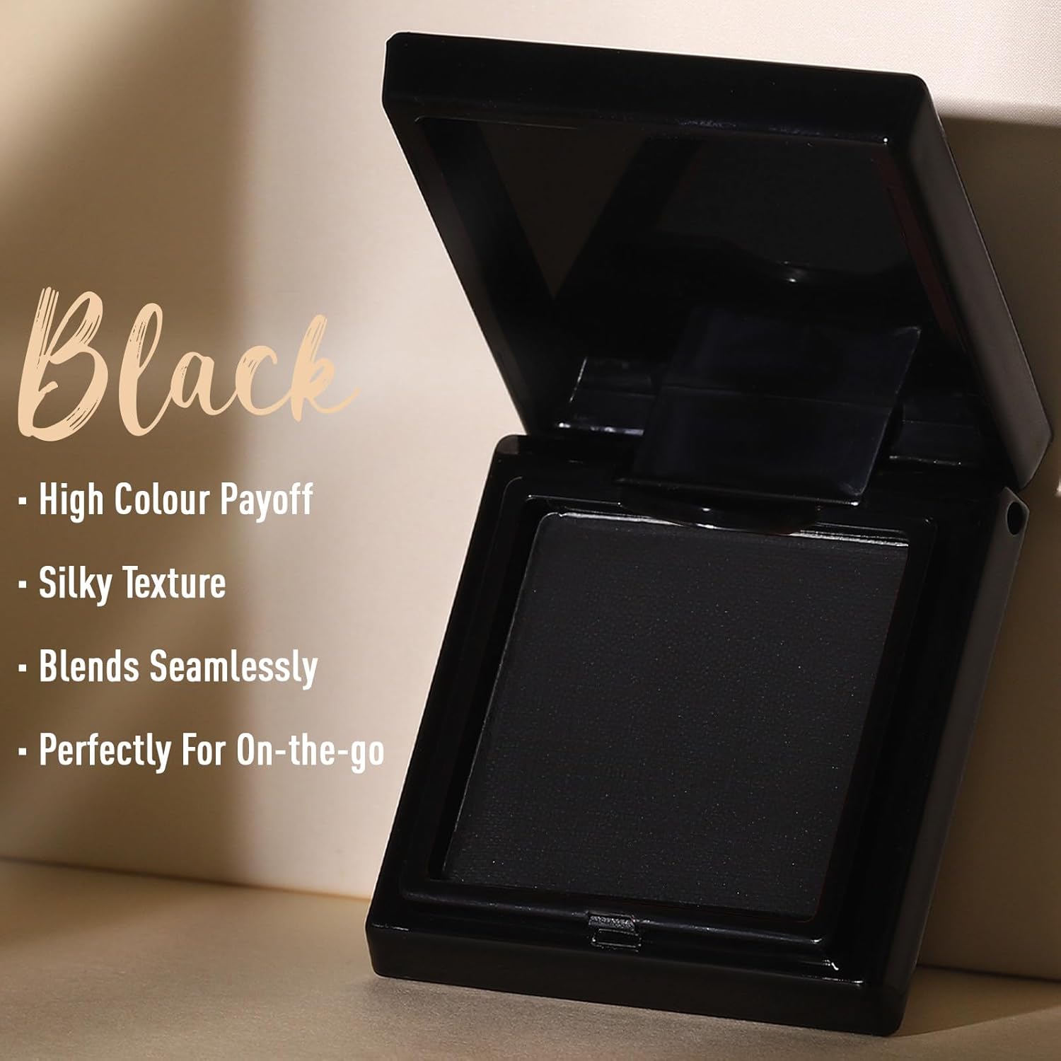 UCANBE Dark Black Single Eyeshadow Palette, Matte Eye Shadow for Smoky Emo Goth Makeup, Professional Highly Pigmented Long-Lasting Waterproof Make Up Pallet - Image 6