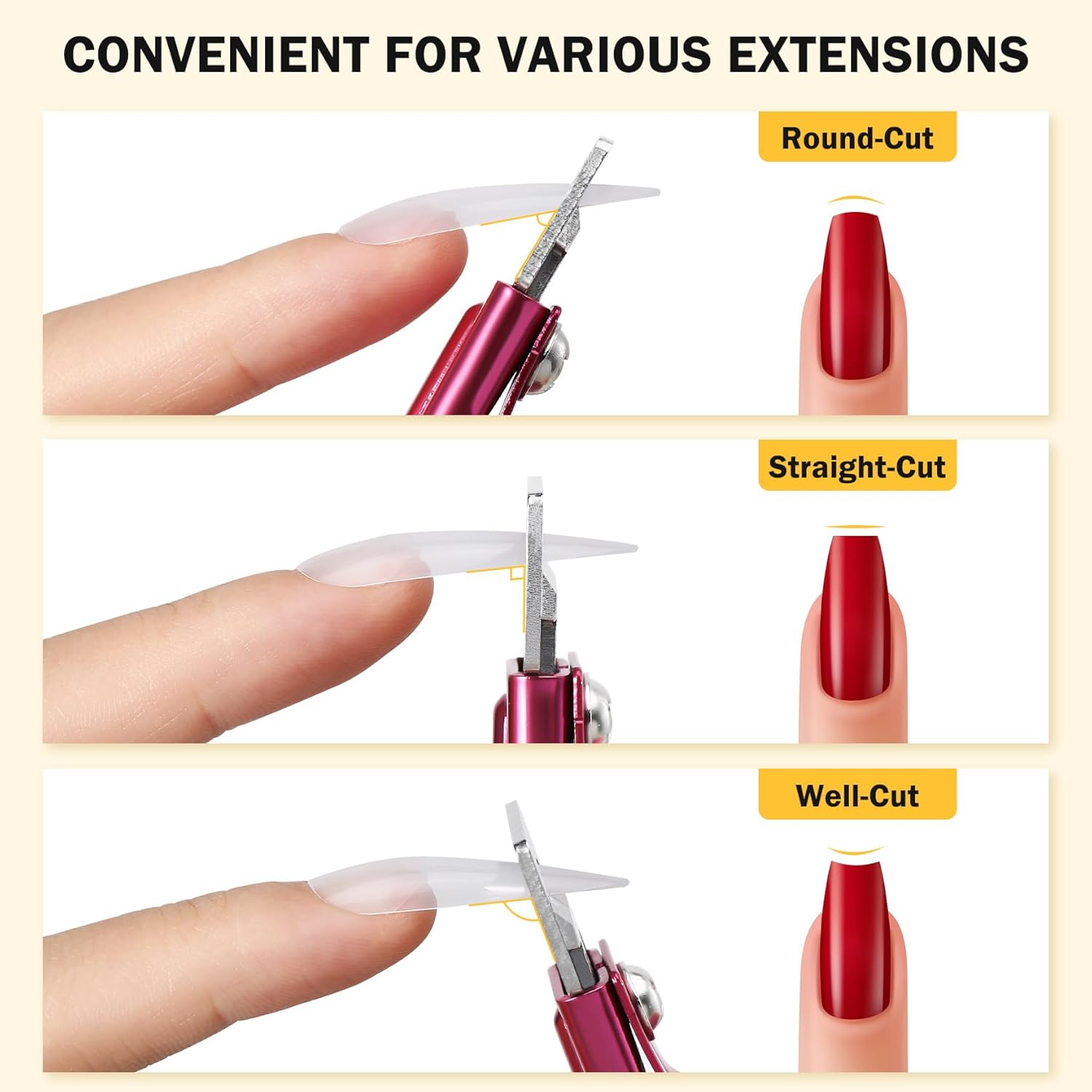 BEZOX Sharp Blade Acrylic Nail Clipper, Professional and High Precision Nail Tip Cutters, False Nail Cutter for Nail Tips - Image 5