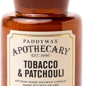 Paddywax Scented Candles Artisan Apothecary Candle, 8-Ounce, Tobacco & Patchouli