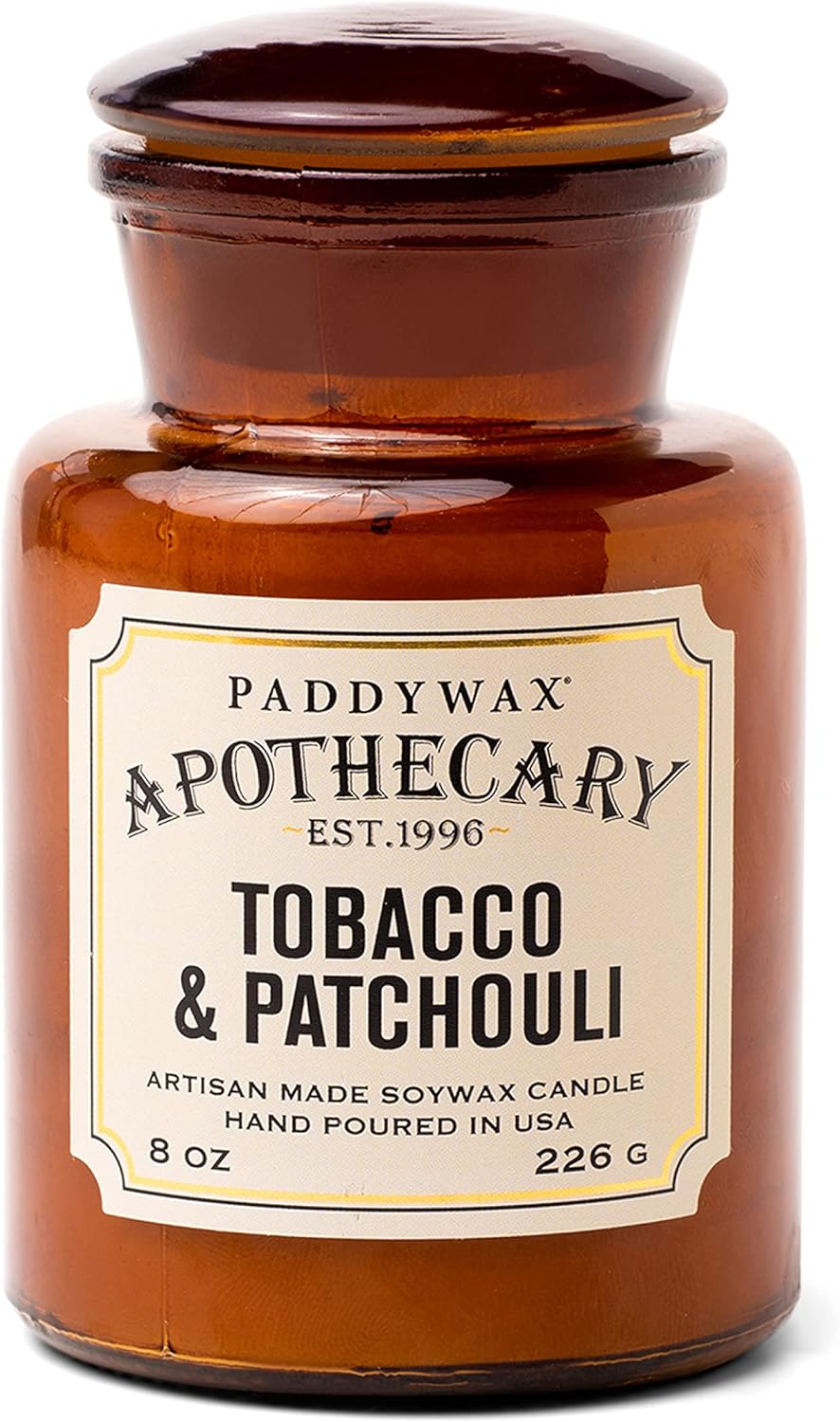 Paddywax Scented Candles Artisan Apothecary Candle, 8-Ounce, Tobacco & Patchouli