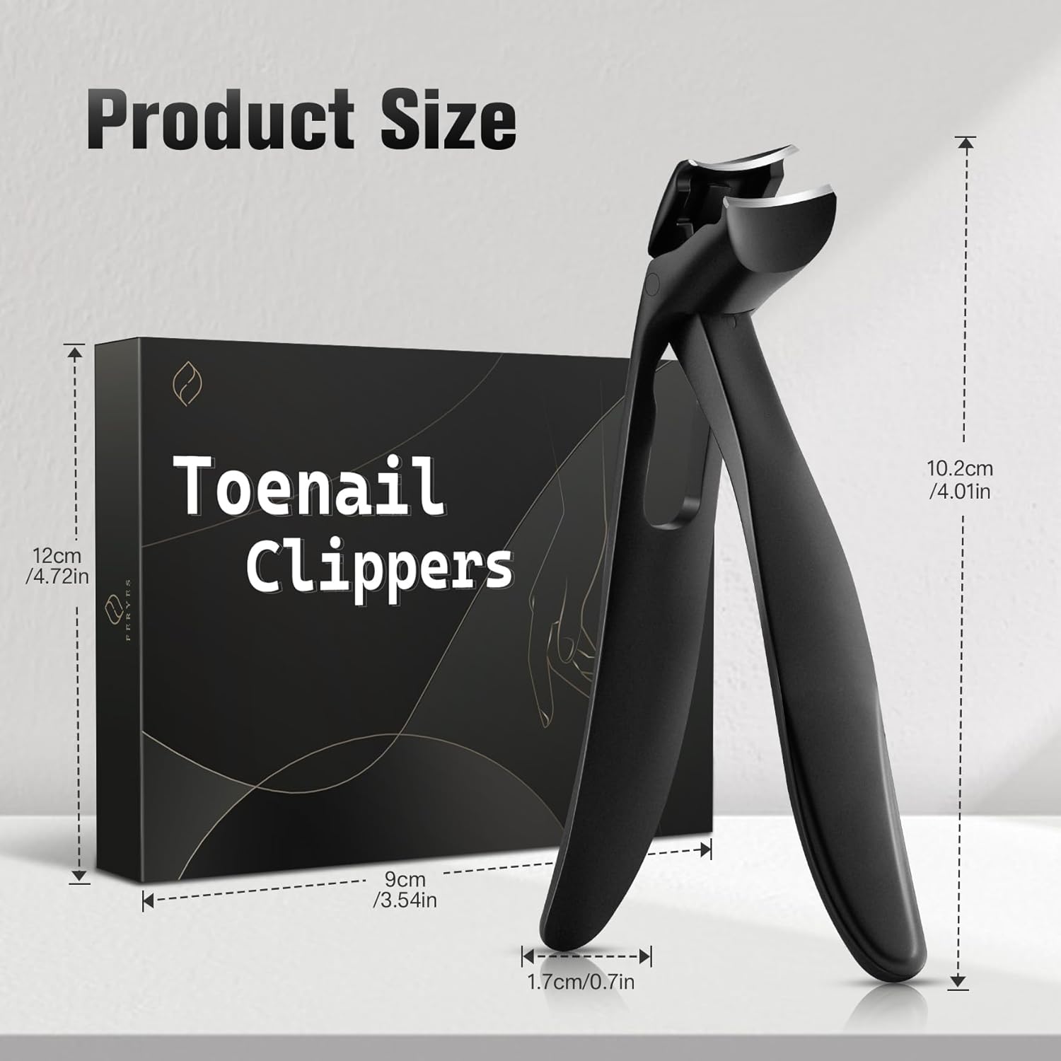 FERYES Angled Head Long Handled Toenail Clipper for Seniors - Large Wide Jaw Nail Clipper with Catcher for Thick Nails - Easier Trimming, Ergonomic Design (Black - Image 7