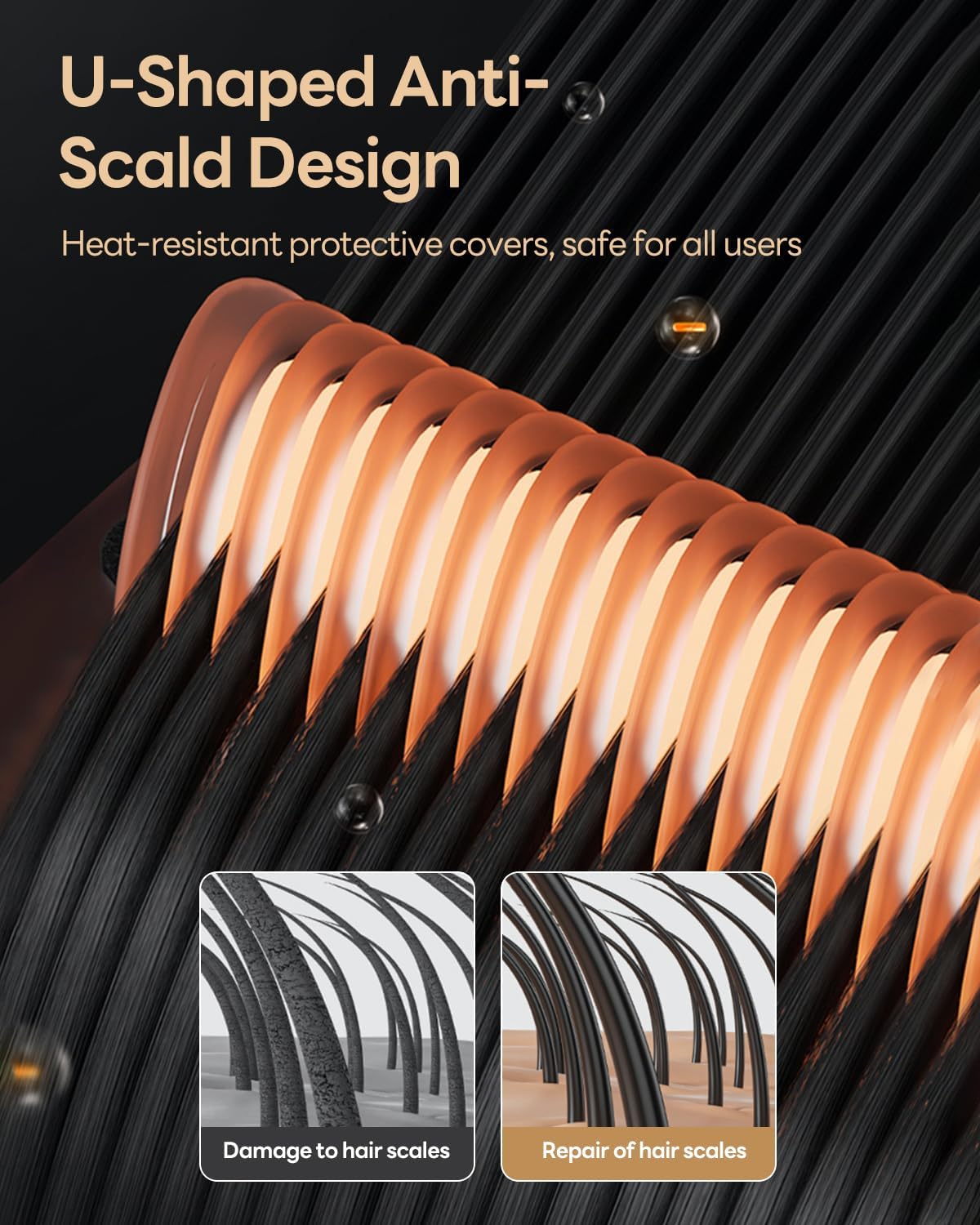 MEKK Hair Straightener Brush - 3D Ceramic Bristles, Anti-Scald Design, 16 Adjustable Temperature Settings, Fast Heating Ionic Hot Comb for All Hair Types, Portable & Safe with Auto Shut-Off - Image 3