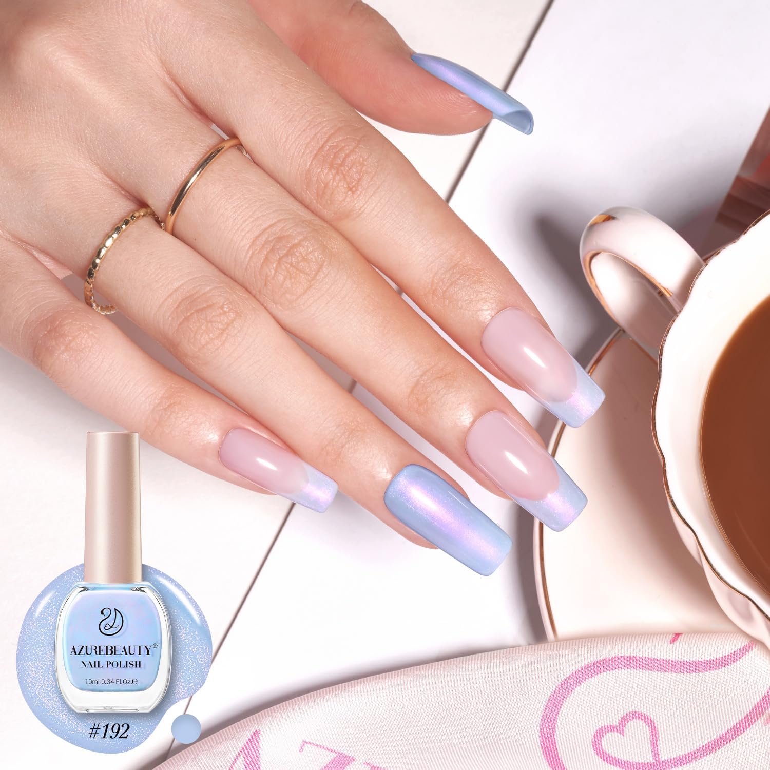 AZUREBEAUTY Nail Polish,Celestial Blue Quick Dry Complete Natural Super Lustrous ,Professional for DIY Manicure and Pedicure at Home - Image 2