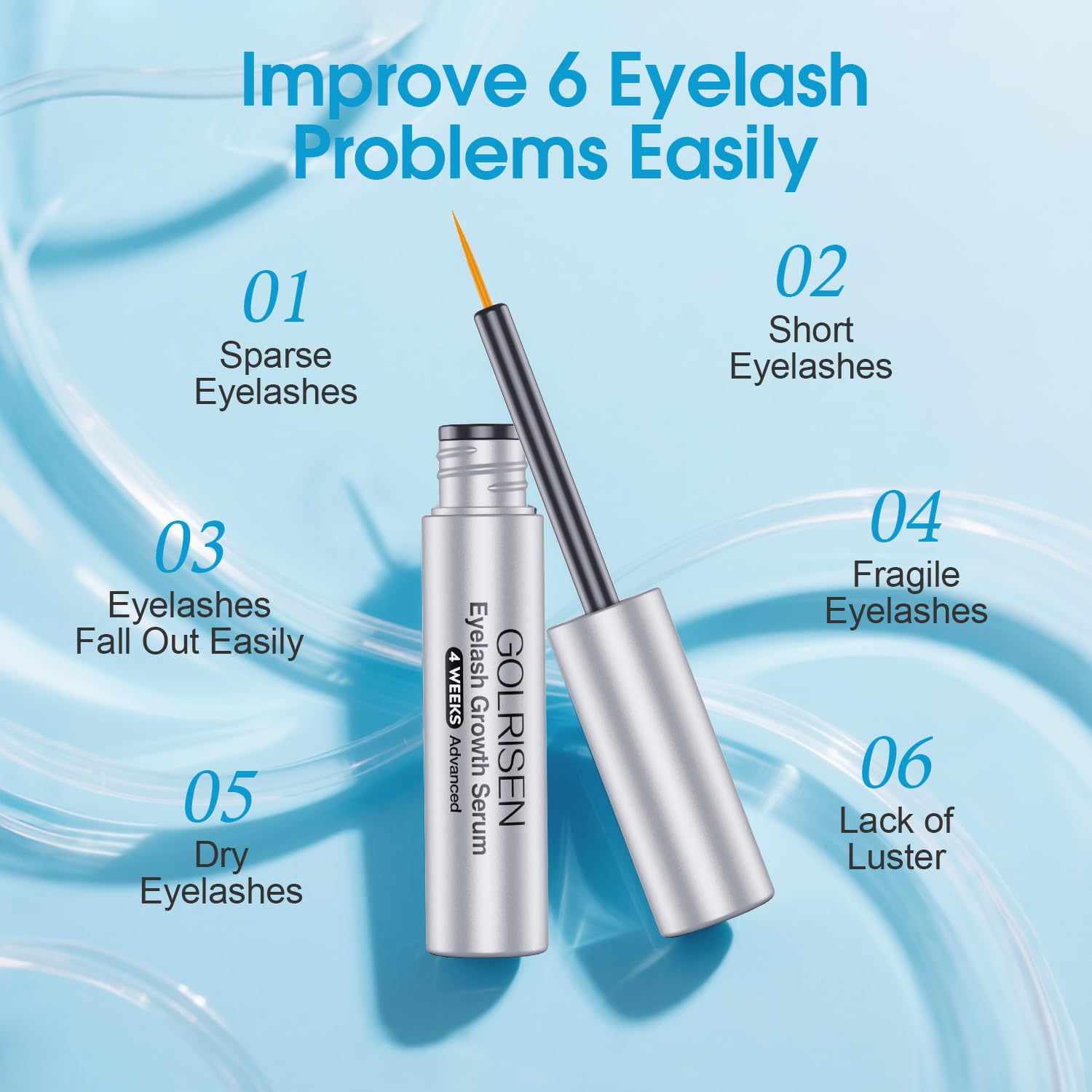 Eyelash Growth Serum, Advanced Lash Serum For Eyelash Growth with Myristoyl Pentapeptide-4 Lash Enhancing Serums For Thicker, Longer Lashes (4ml) - Image 4