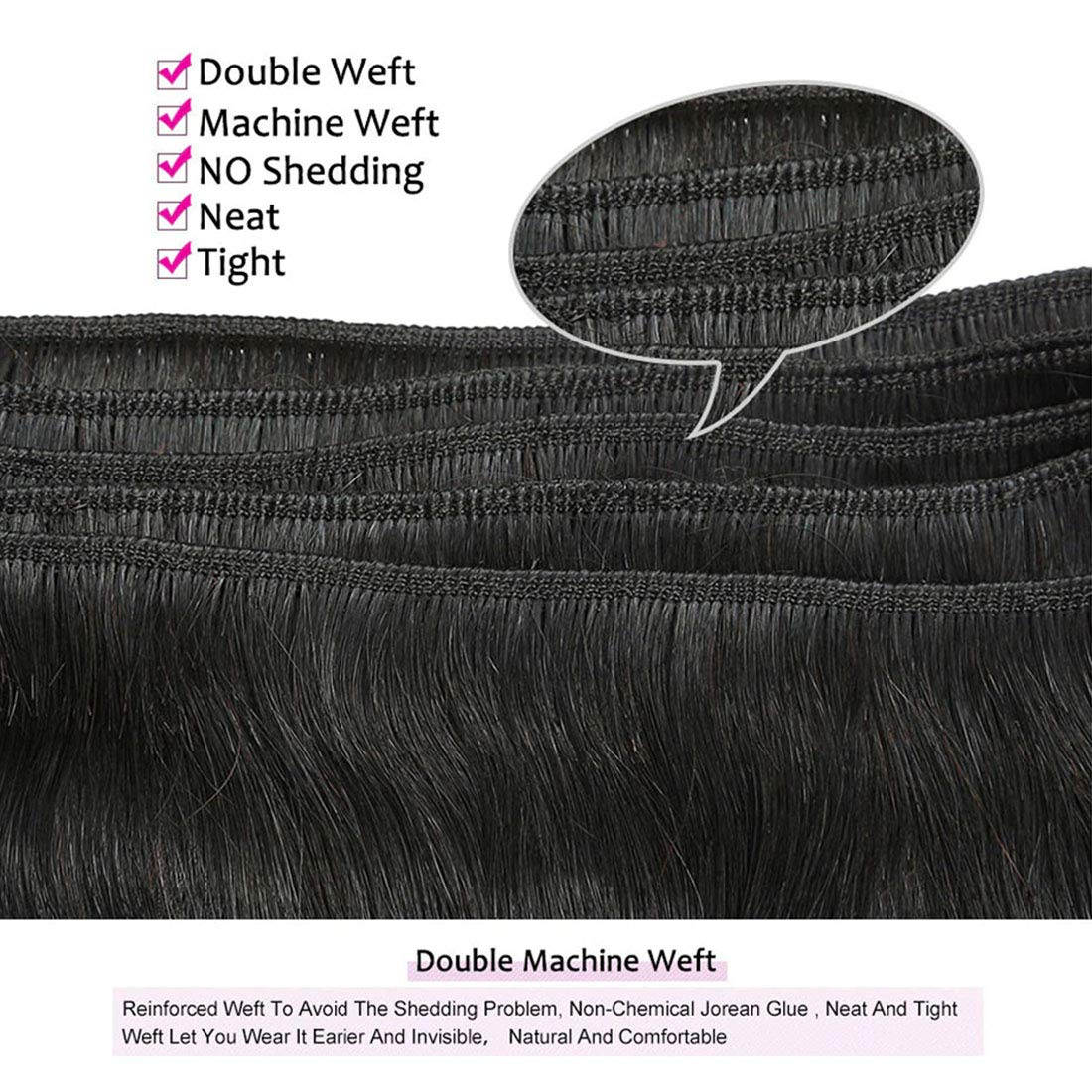 Liang Dian 10 Inch Short Human Hair Bundles Natural Color 4 Bundles 12A Brazilian Virgin Hair 100% Unprocessed Straight Human Hair(10"10"10"10") - Image 5