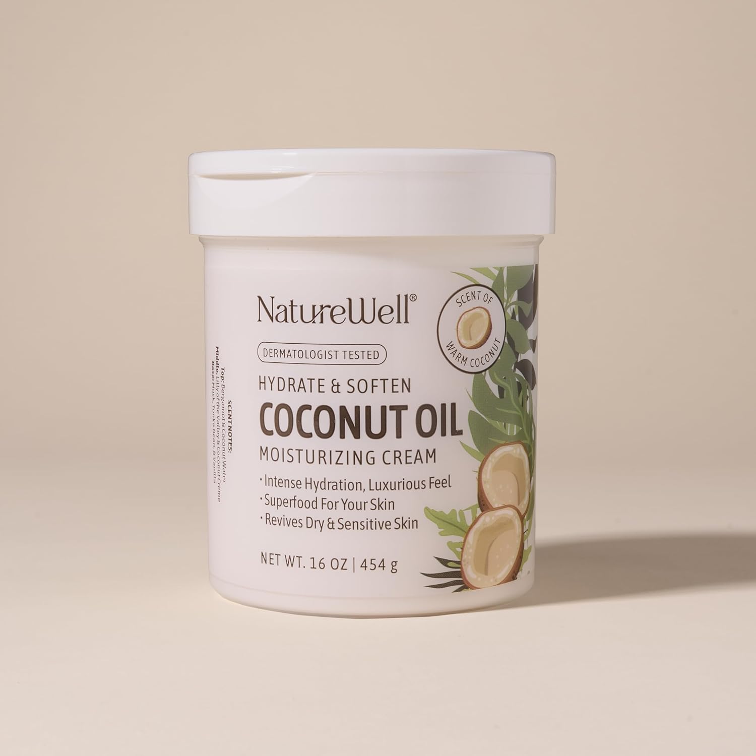 NATURE WELL Extra Virgin Coconut Oil Moisturizing Cream for Face, Body, & Hands, Anti Aging, Firming, Restores Skin's Moisture Barrier, Provides Intense Hydration For Dry & Dull Skin, 16 Oz - Image 6