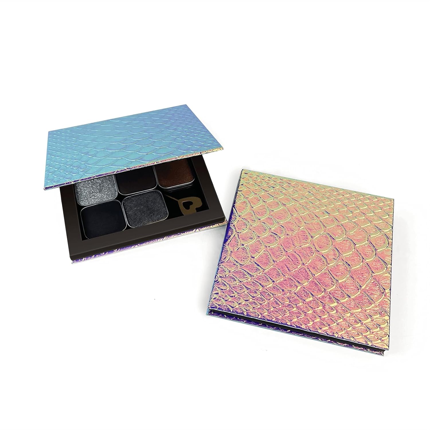 Black Smokey Eyeshadow Magnetic Palette, 8 Color Highly Pigmented Eyeshadow Powder, Single Tin Pan Diy Refillable, Small Travel Size Makeup Artist Kit Essentials (Palette-B) - Image 6