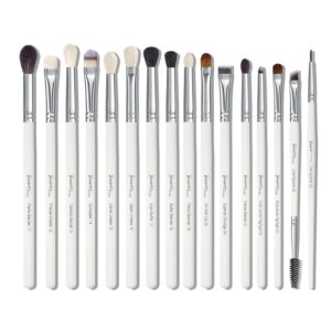 Bueart Design 16Pcs Essentials Pro Grade Makeup Brush Set For Eye Eyeshadow Blending,Brows,Liner, With Natural Hair, Premium Goat and Pony Hair