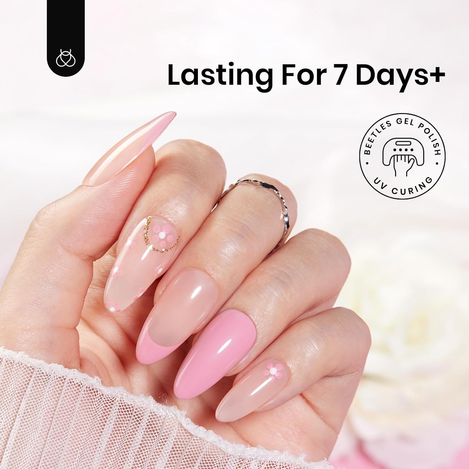 Beetles Peel Off Base Coat for Gel Nail Polish, 15ml Peel off Gel Base Coat Easy Removal, UV LED Lamp Peel off Nail Polish without Damage, Long Lasting Peelable Base for Beginners Weak Thin Nails - Image 4