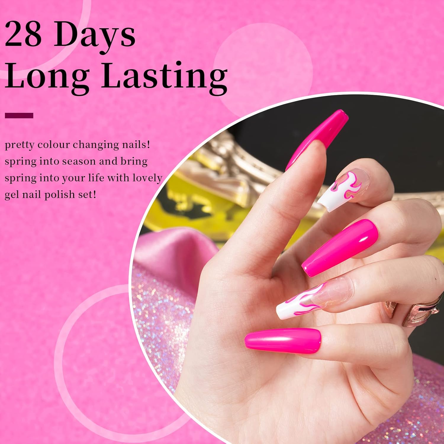MAYCHAO 15ML Hot Pink Gel Nail Polish 1Pc Bright Pink Gel Polish Soak Off UV LED Nail Gel Polish Nail Art Starter Manicure Salon DIY at Home, 0.5 OZ - Image 4