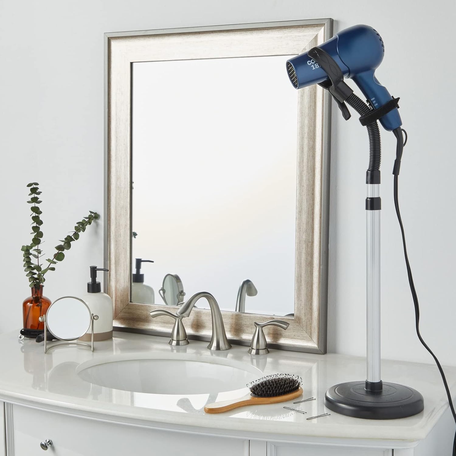 Adjustable Hands-Free Hair Dryer Stand Holder 360 Degree Rotation, Compatible with Compact Styling Tools - Image 3