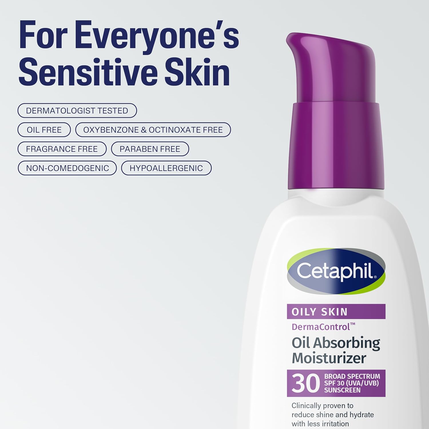 Cetaphil DermaControl Oil Absorbing Moisturizer with SPF 30, For Sensitive, Oily Skin, 4 Fl oz, Absorbs Oil, Reduces Shine, Hydrates, Protects, No Added Fragrance - Image 7