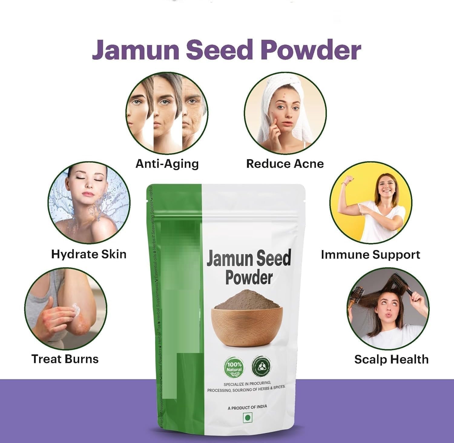 SA Jamun Seed Powder for Diabetes 800g | Blood Sugar Management and Purification | Food-Grade Stand-Up Zipper Pouch -800g - Image 3