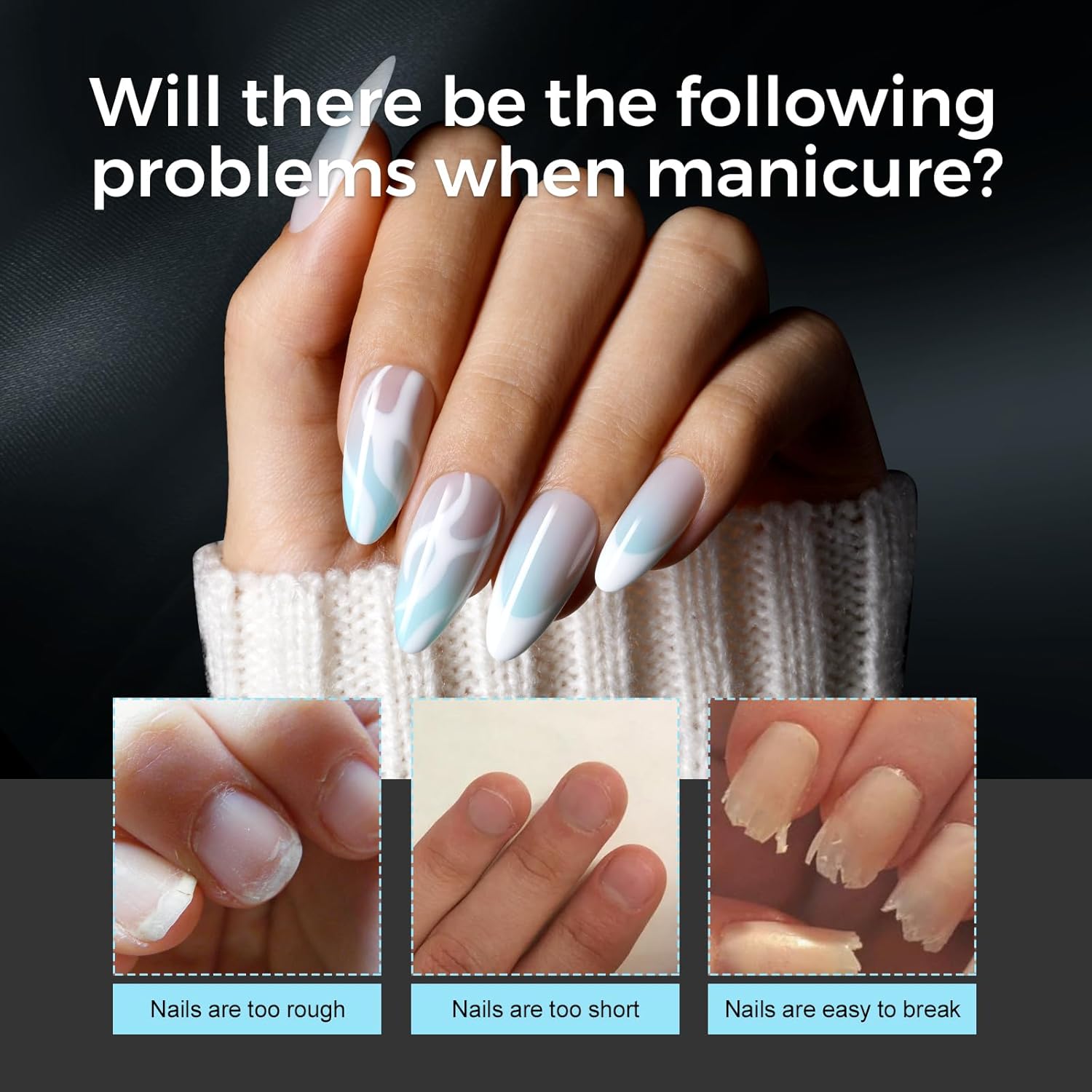 TOMICCA Clear Nail Tips Acrylic Nails 240Pcs Fake nails Medium Almond Nail Tips Pre-shape Gel Nails for Nail Extension False Nail Tips 12 Sizes - Image 2