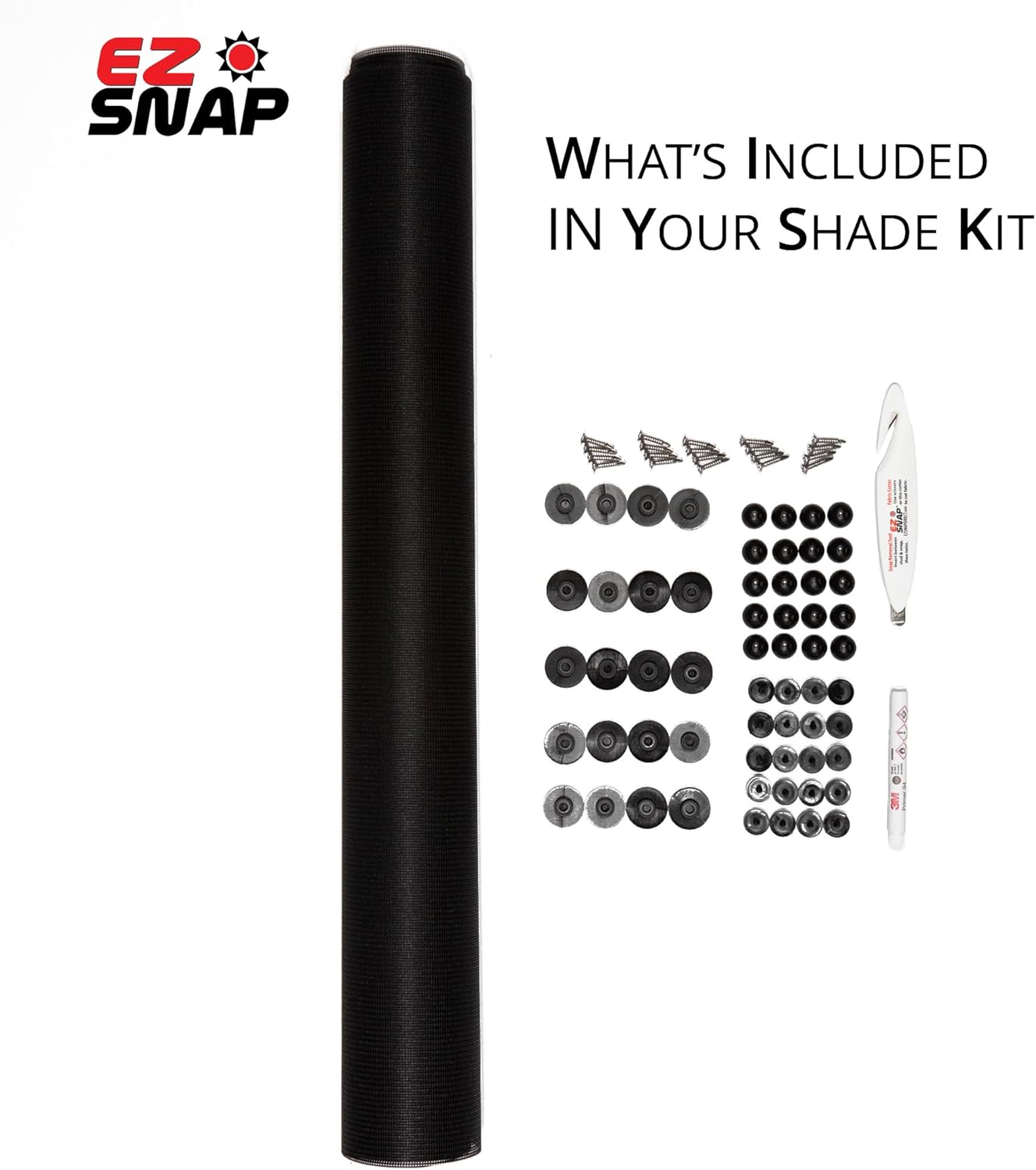 Skylight Sun Shades for Windows - 7' x 6' Black Mesh Sun Screen with 50 Black No-Drill Snap Fasteners - Quick & Easy to Install for Winter - Image 6