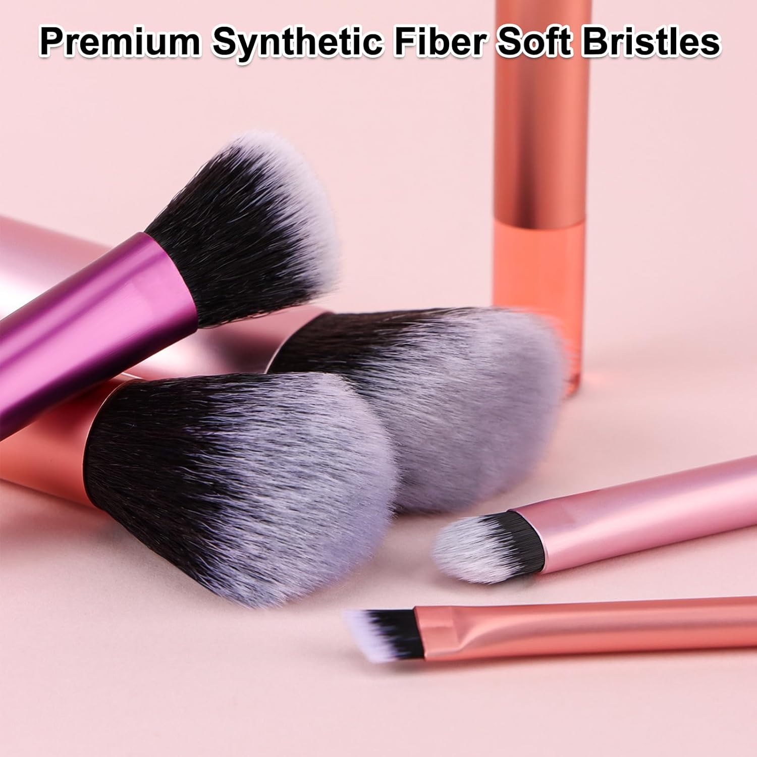Kingtree Travel Makeup Brush Set, 10Pcs Mini Makeup Brushes with Pouch Portable ON THE GO Makeup Brushes Travel Set, Easy-taken Full Complete Function Cosmetic Brushes for Flawless Makeup Looks - Image 4