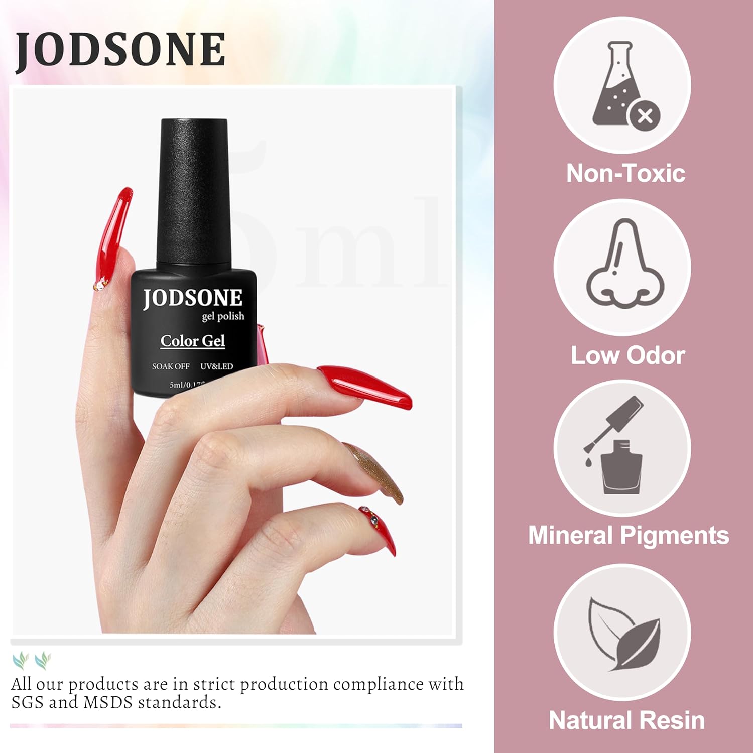 JODSONE 36 PCS Gel Nail Polish Set-32 Colors Gel Polish Kit Base Coat Glossy Matte and Glitter Top Coat Nail Polish Set Green Blue Red Pink Collection Gifts for Women - Image 6