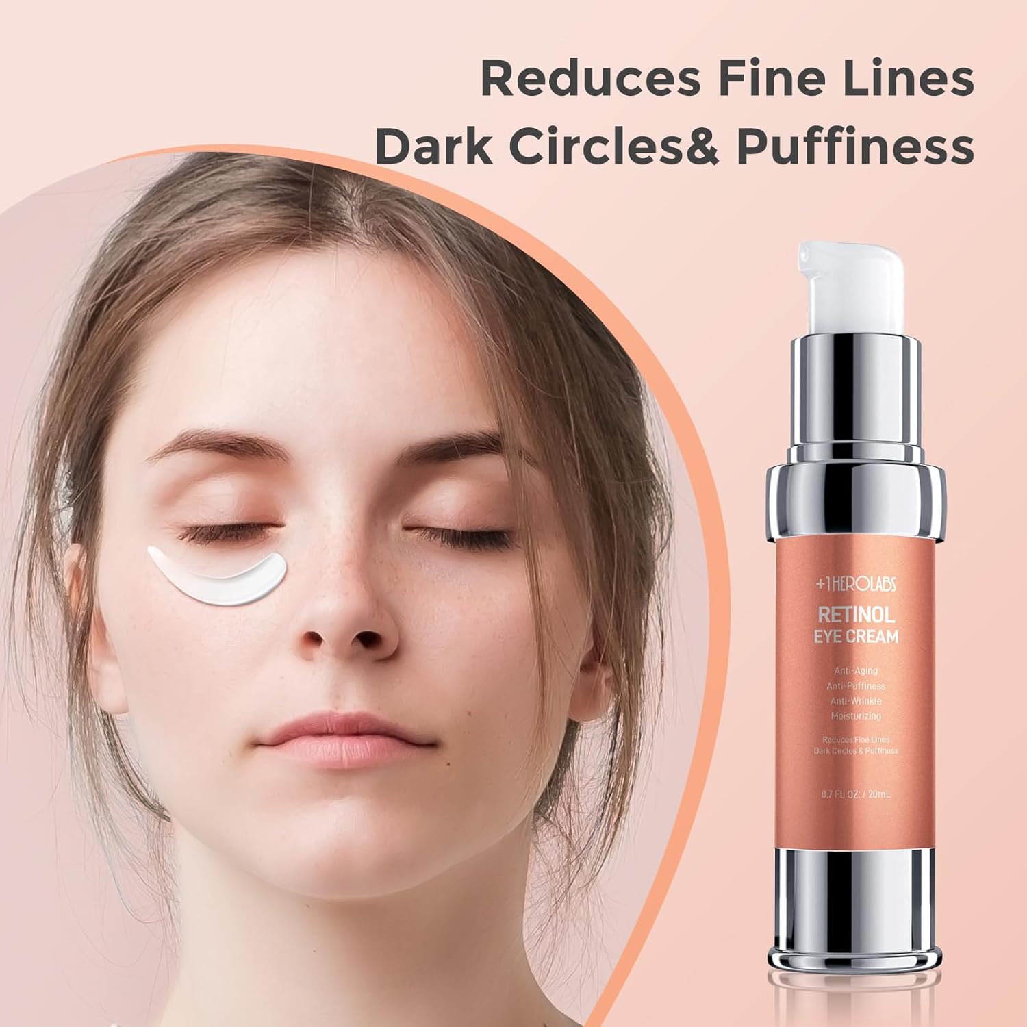 Retinol Eye Cream for Dark Circles and Puffiness, Anti Aging Under Eye Cream with Hyaluronic Acid, Retinol & Collagen to Fight Fine Lines, Wrinkles & Dark Spots - Image 5