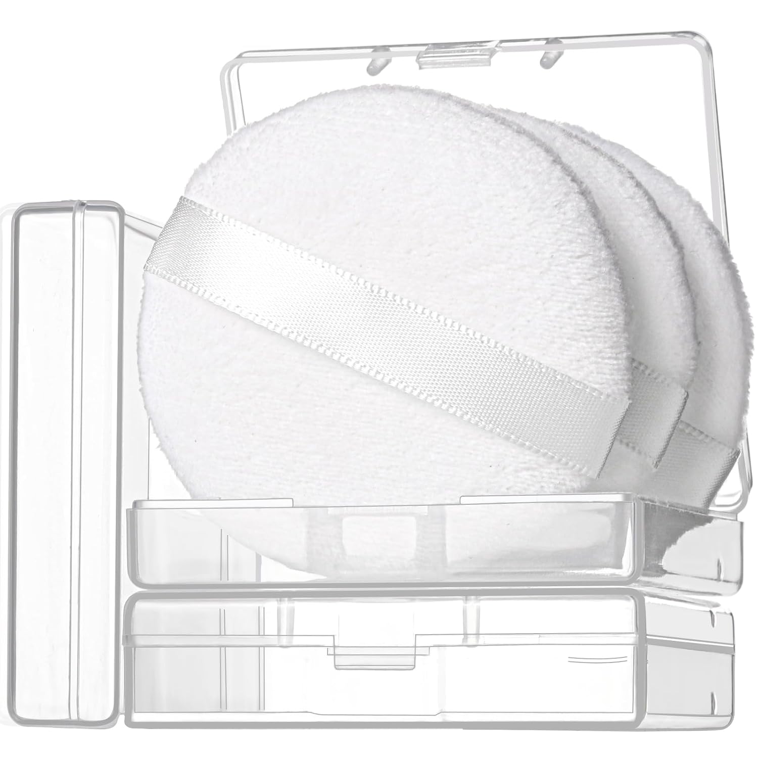 Teenitor 3pcs Setting Powder Puff 2.36 Inch, Soft Applicator for Loose and Pressed Powder, Face Makeup Puff With Cases