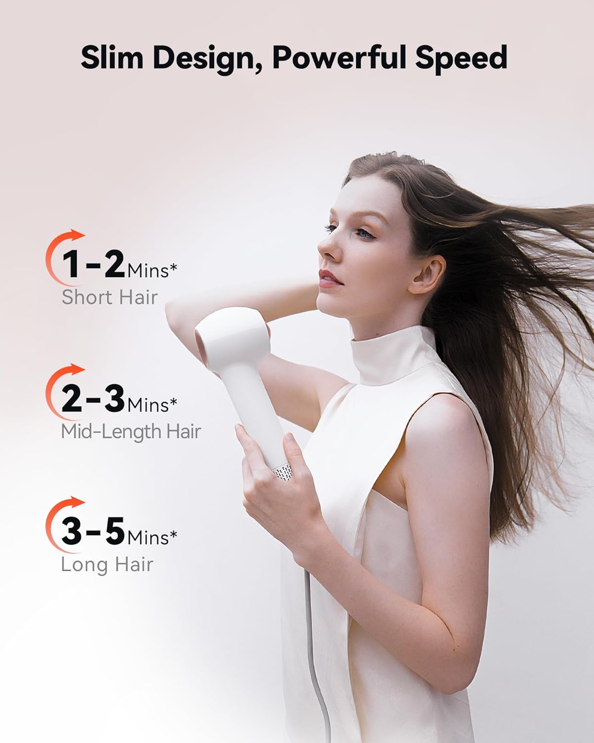 SYLPH Travel Mini Portable Hair Dryer 200 Million Ionic Fast Drying 112000 RPM Ballet Pink - Image 5