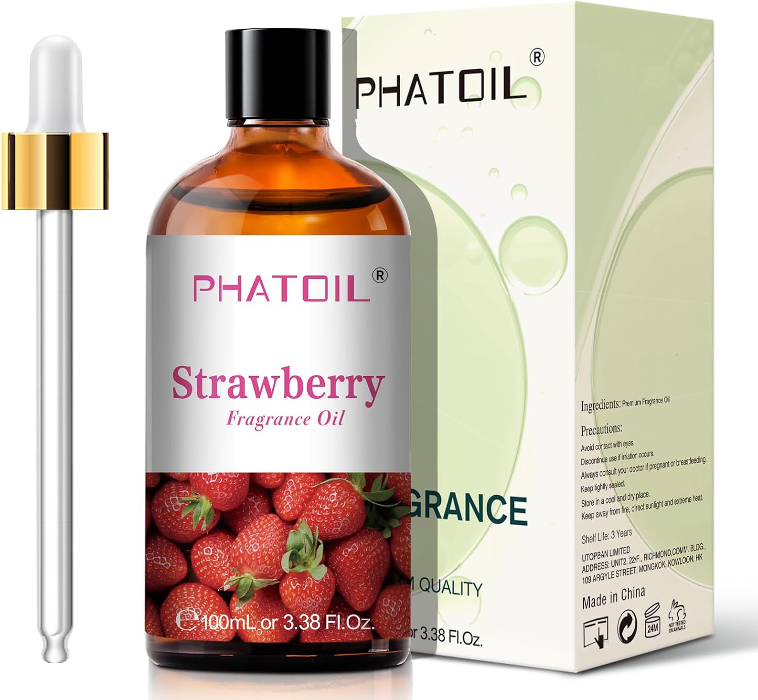 3.38FL.OZ Strawberry Fragrance Oils for Aromatherapy, Essential Oils for Diffusers for Home, Perfect for Diffuser, Yoga, Skin Care, DIY Candle and Soap Making - 100ml - Image 2