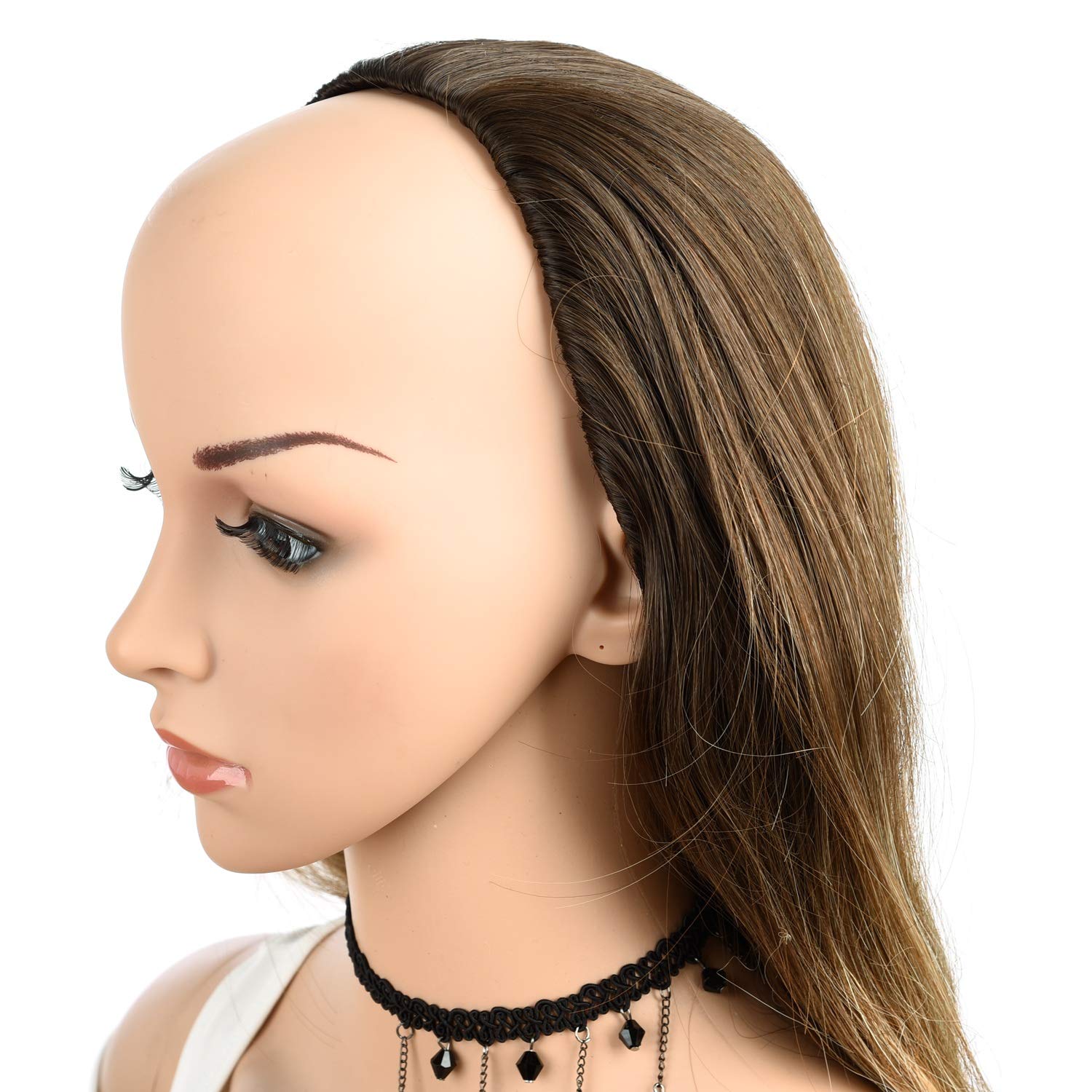 24“ Long Wavy Clip in Half Head Tied Wig Japanese Synthetic fibers Hair Extensions For Women 210g (9-7-2#) - Image 4