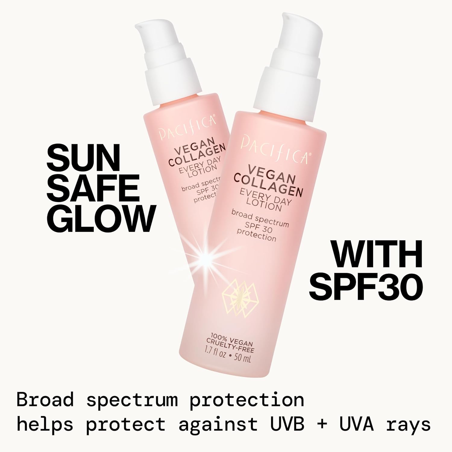Pacifica Beauty Vegan Collagen SPF 30 Broad Spectrum Sunscreen Every Day Face Lotion, UVA/UVB Protection for All Skin Types, Lightweight, Moisturizing & Hydrating, Cruelty Free, White, 1.7 Fl Oz - Image 2