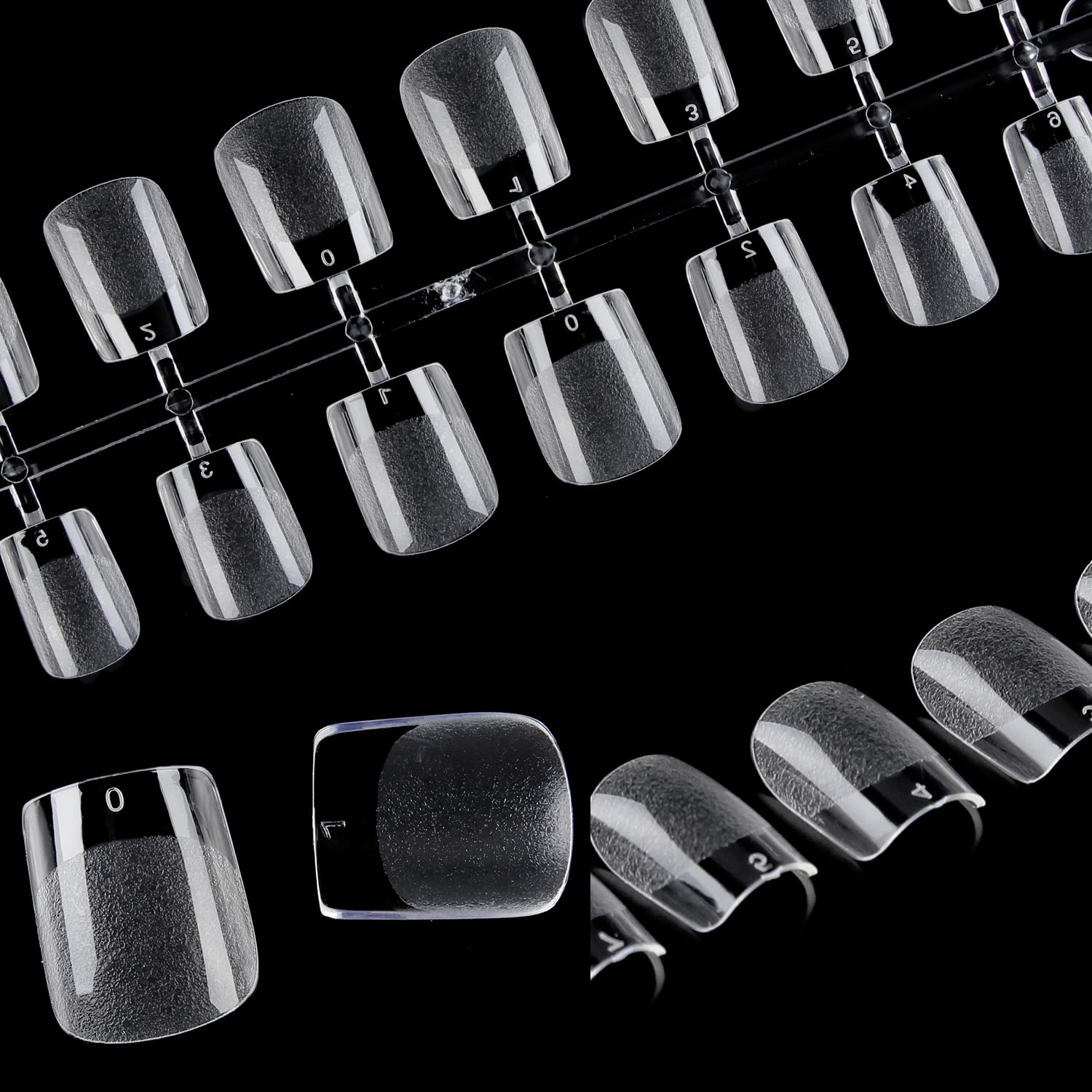 UNA GELLA Extra Short Square Fake Nails XS 216pcs Pre-shape Extra Short Square Press on Nails Gel Tips Full Cover Acrylic Nails False Nails For DIY Salon 12 Sizes - Image 8