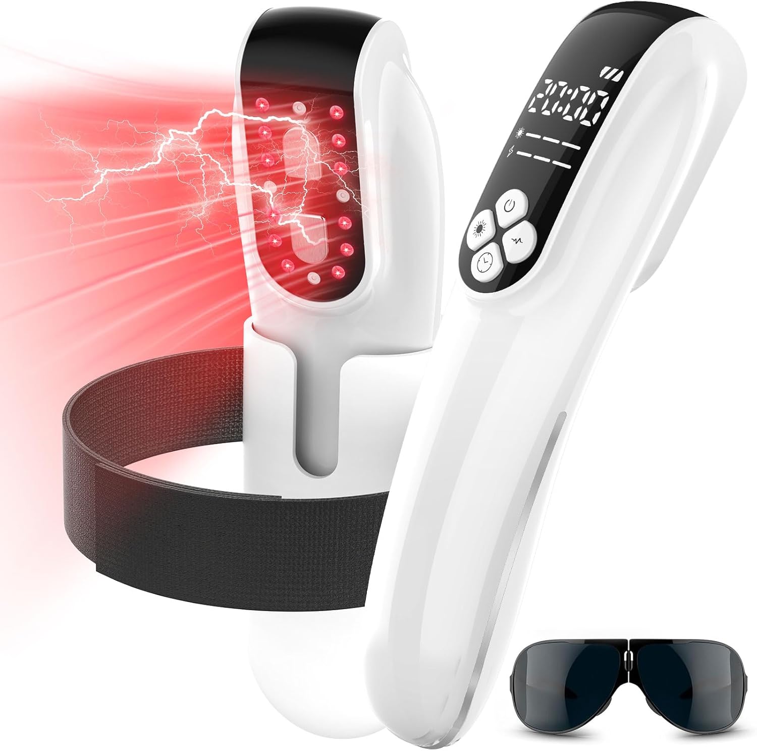 Upgrade Cold Laser Therapy Device, 2-in-1 Laser Therapy Device (4x808nm +12X650nm), Red&Infrared Light Therapy for Deep Tissue, Joint and Muscle Care Fast Recovery-White
