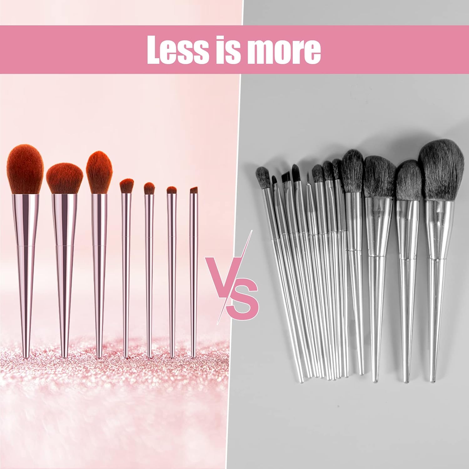 5Pcs Eyeshadow Brush Set, 7Pcs Premium Makeup Brushes, Portable Eye brushes, Premium Eye Makeup Brush, Foundation Brush, Make Up Brushes, Blush Brush, Eye Brush Tools for Beginners by YUESHENNAN(pink) - Image 5