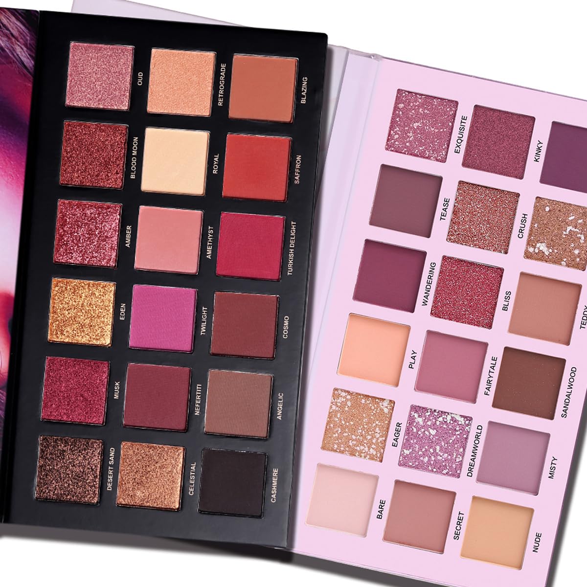 2Pcs Twilight Dusk + Aromas Nude Eyeshadow Palette Makeup Set, Matte Shimmer Glitter Pressed Pearl All Highly Pigmented Blending Powder, Natural Velvet Texture Eye Shadow Kit - Image 2