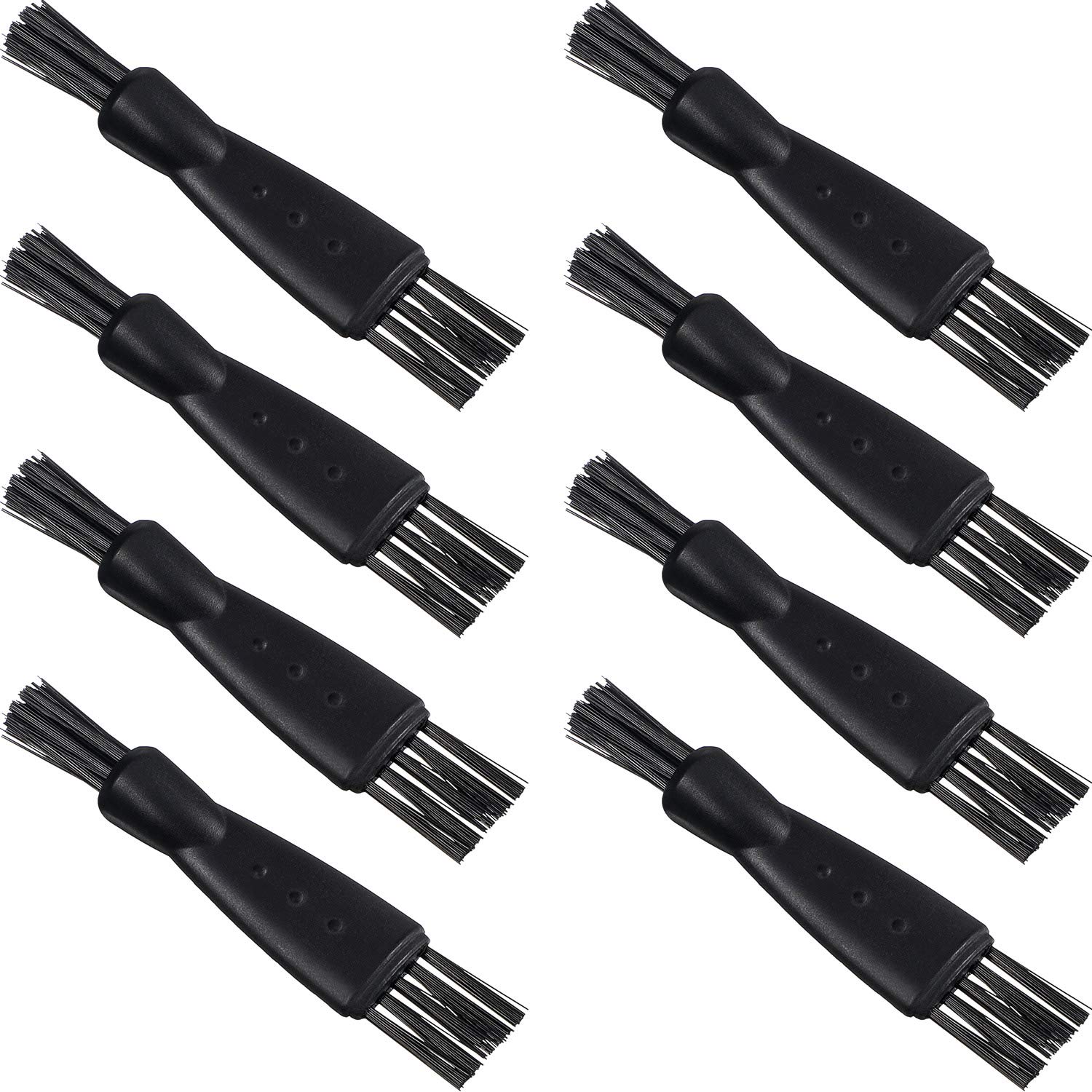 Patelai Black Double Sided Razor Trimmer Shaver Cleaning Brush Set, 8 Pieces