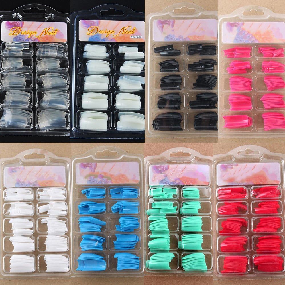 100 Black Acrylic Gel French Nail Tips for DIY False Nails & Accessories - Image 2