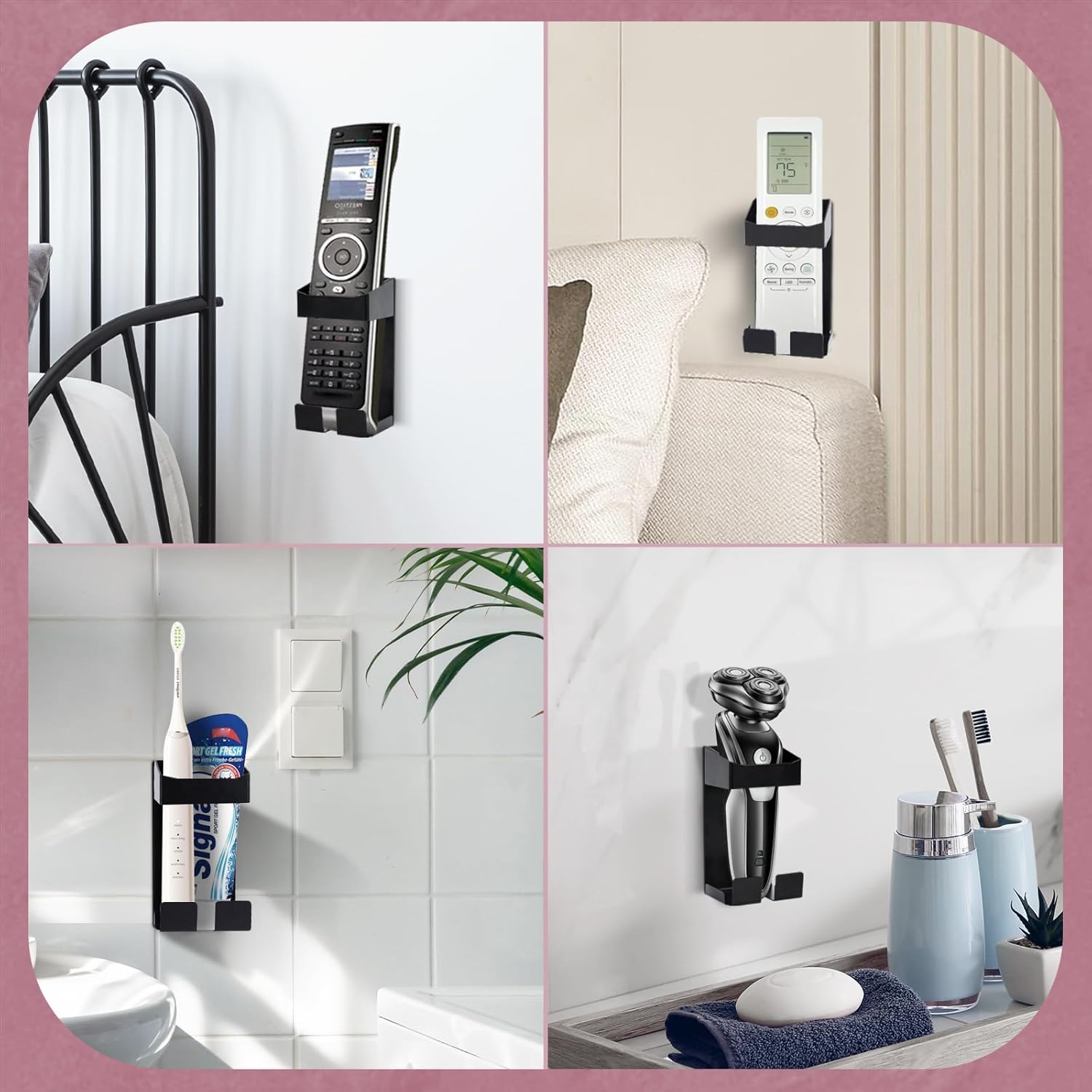 Wall-Mounted Organizer for Curling Iron, Hair Dryer, and Flat Iron Storage - Black - Image 5