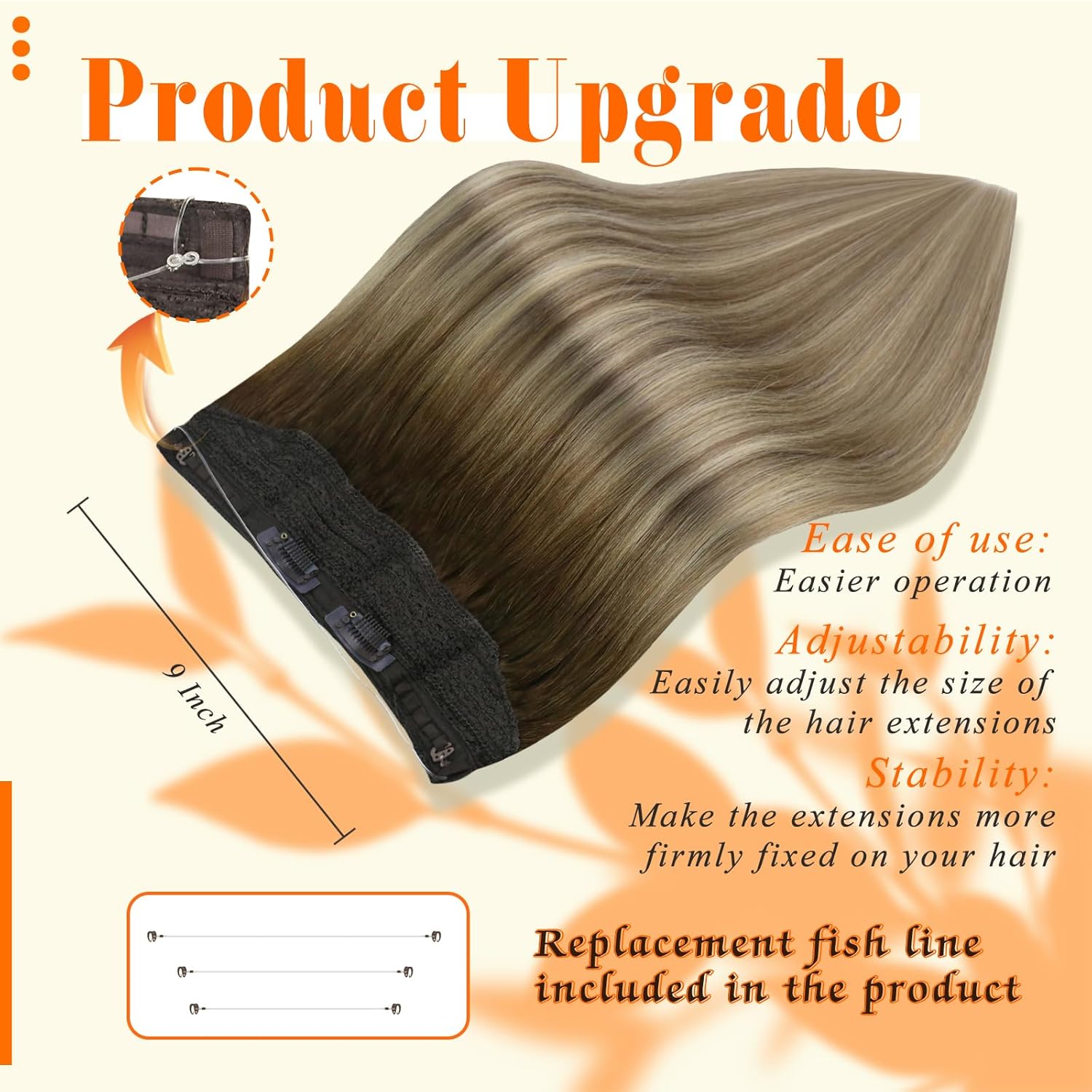 Fshine Balayage Dark Brown to Ash Brown Blonde Wire Hair Extensions 12 Inch 70 Gram Real Human Hair One Piece Clip In - Image 4