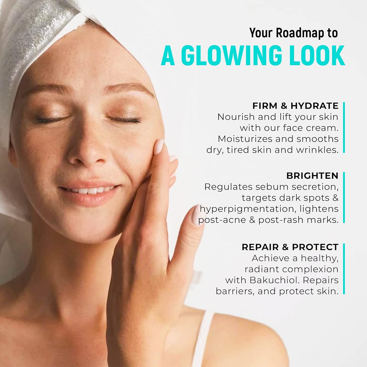 Bakuchiol Cream for Face - Natural Retinol Alternative Anti Aging Face Cream - Hyaluronic Acid, Vitamin C, F, Vitamin E Cream, Bio Oil - Rich Texture Bakuchiol Serum - Image 3