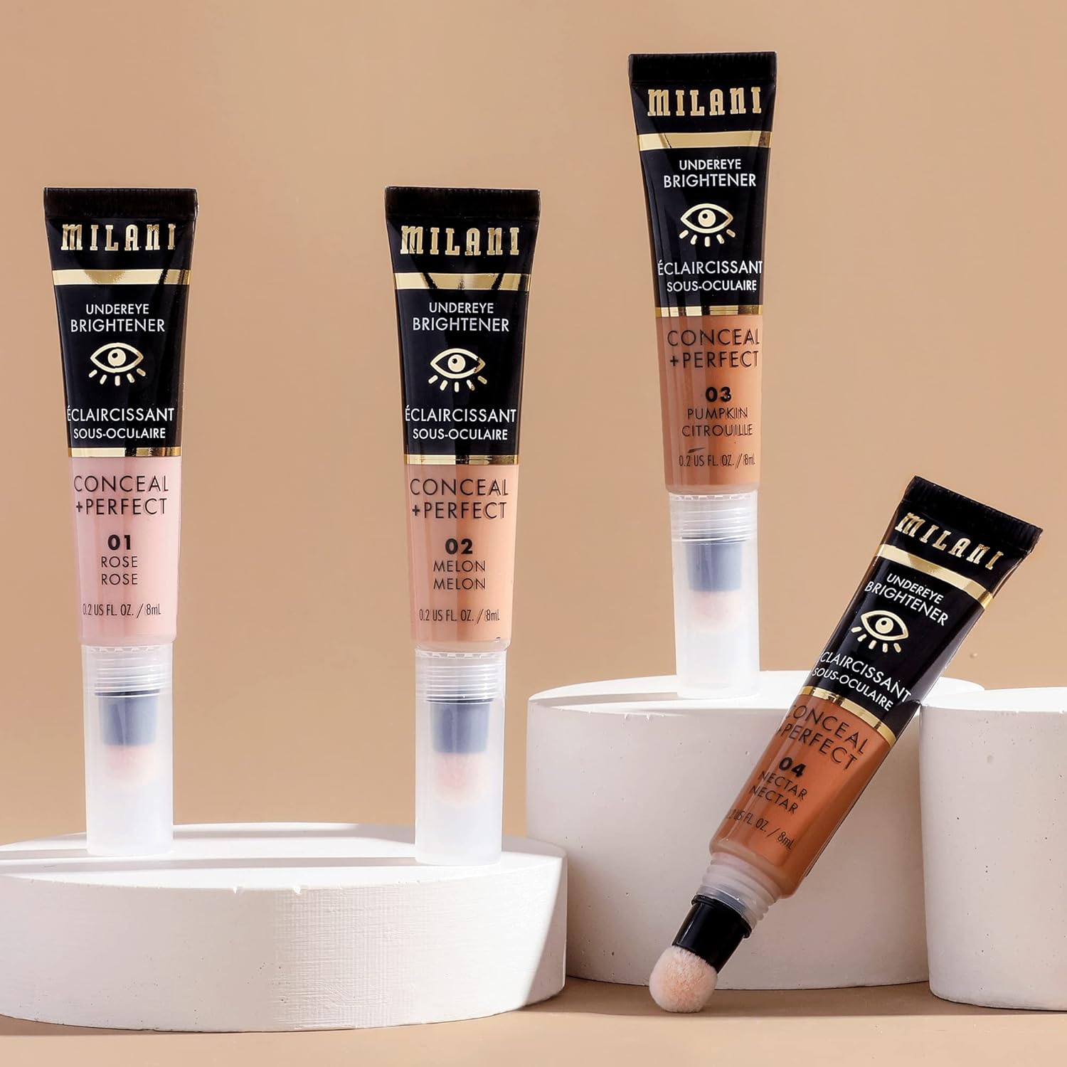 Milani Conceal + Perfect Undereye Brightener for Treating Dark Circles, Face Lift Collection - Rose - Image 7