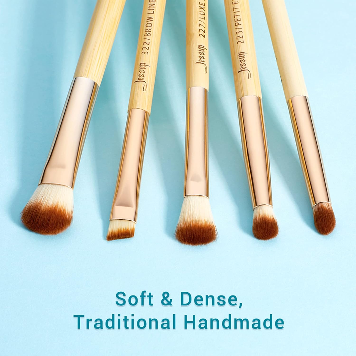 Jessup Eye Makeup Brushes Set, Premium Synthetic Eyeshadow Blending Concealer Eyebrow Eyeliner Brush, 15pcs Labeled Bamboo Make Up Brushes T137 - Image 4