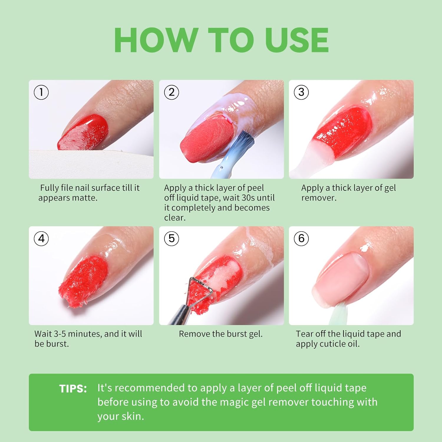 BORN PRETTY Magic Gel Nail Polish Remover with New Upgraded Gentle Formula,Faster & Easier & Cleaner & Safer Professional Nail Polish Remover In 3-5 Minutes,No Need for Foil Soaking Or Wrapping - Image 8