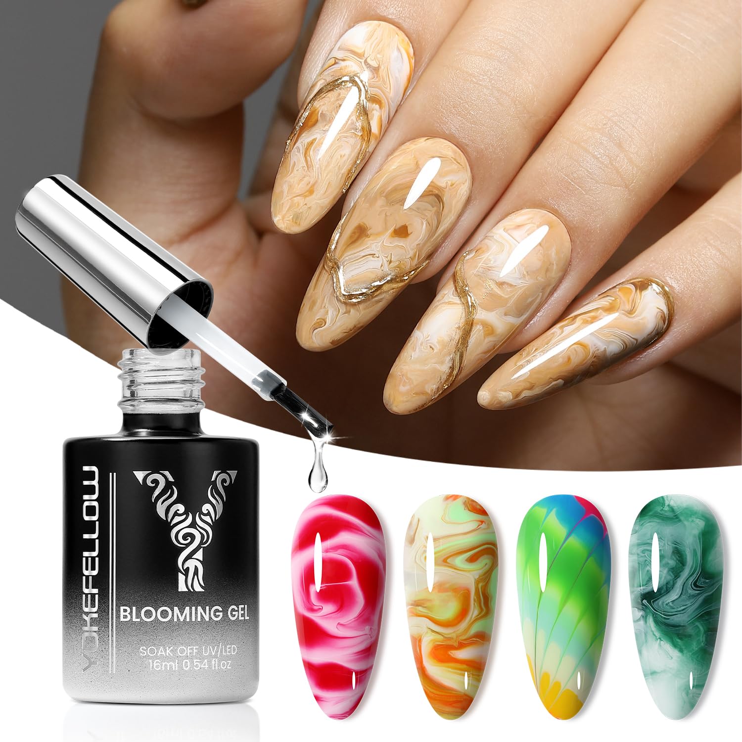 YOKE FELLOW 16ML Hema-Free Blooming Gel Nail Polish for Professional DIY Nail Art - Image 8