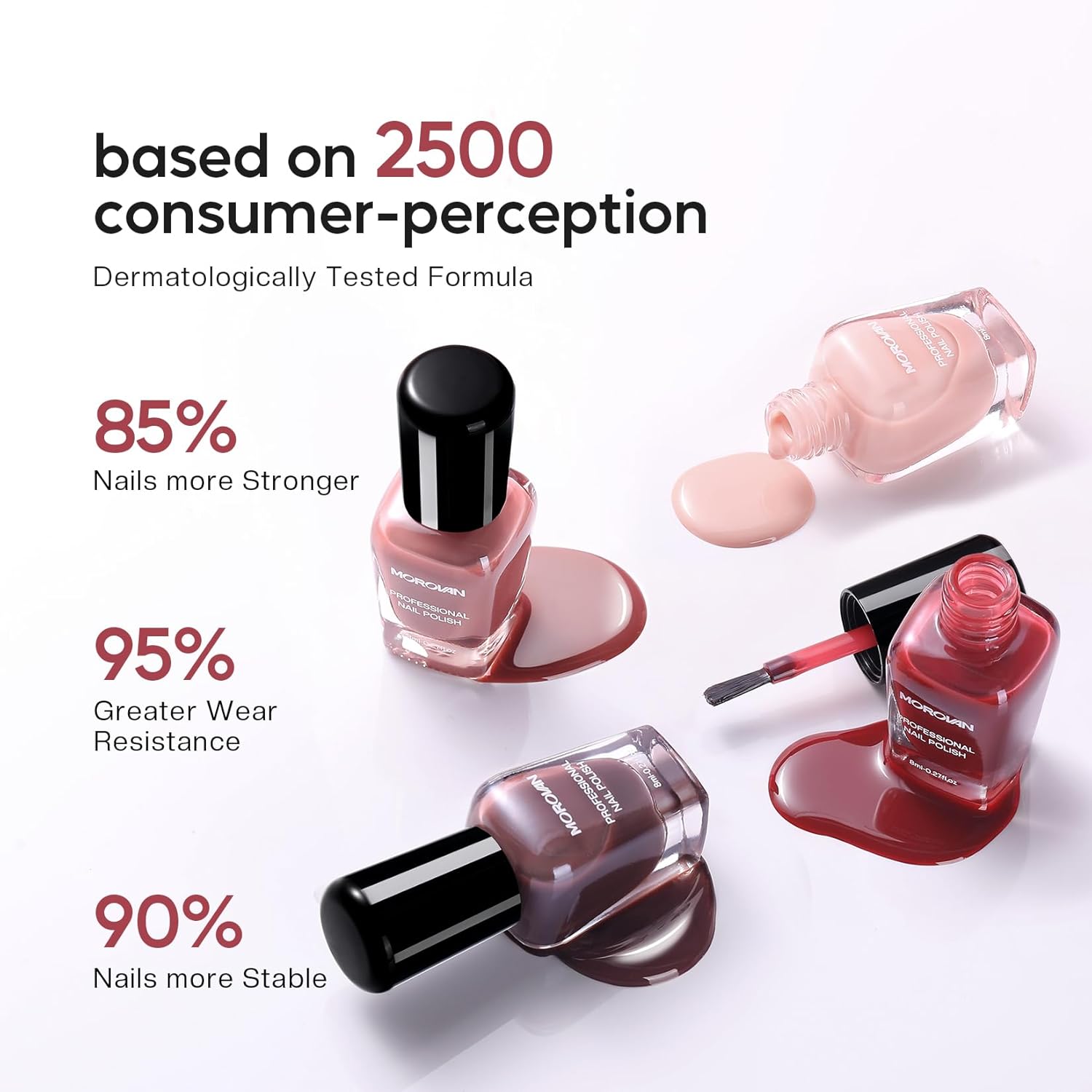 Morovan Sheer Jelly Glass Pink Nude Mini Nail Polish Kit for DIY Manicure - Image 6