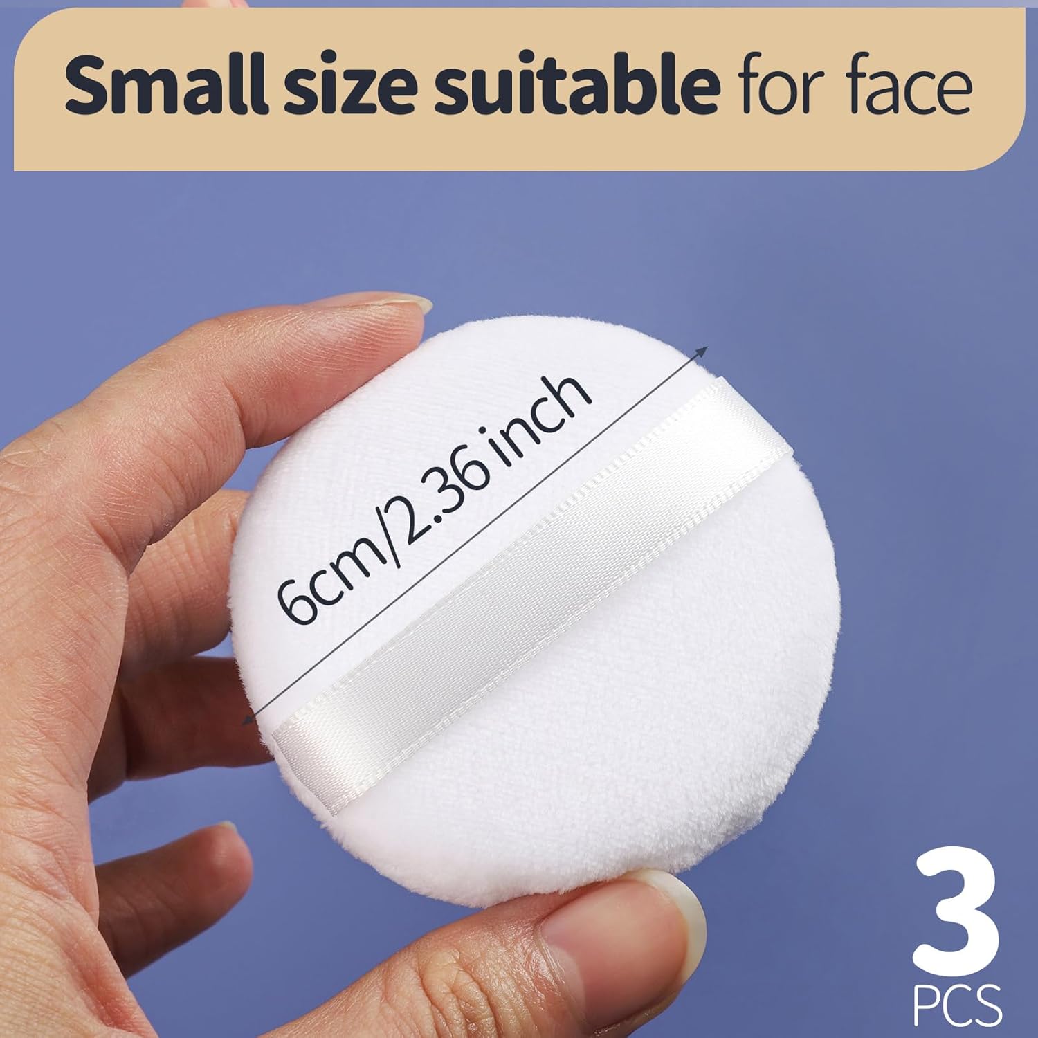 Teenitor 3pcs Setting Powder Puff 2.36 Inch, Soft Applicator for Loose and Pressed Powder, Face Makeup Puff With Cases - Image 3