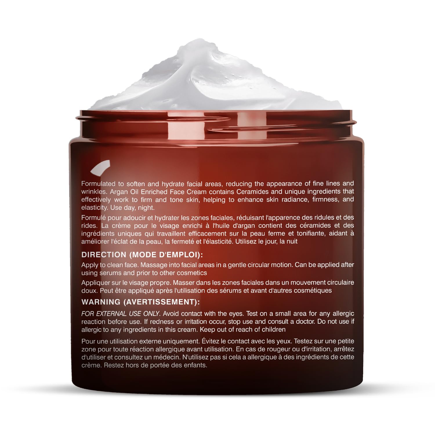 Majestic Pure Whipped Argan Oil Moisturizer Face Cream for Women & Men - With Vitamin E A, Collagen & Ceramides - Hydrates Dry Skin, Oily Skin, Reduces Appearance of Fine Lines – 8oz - Image 3